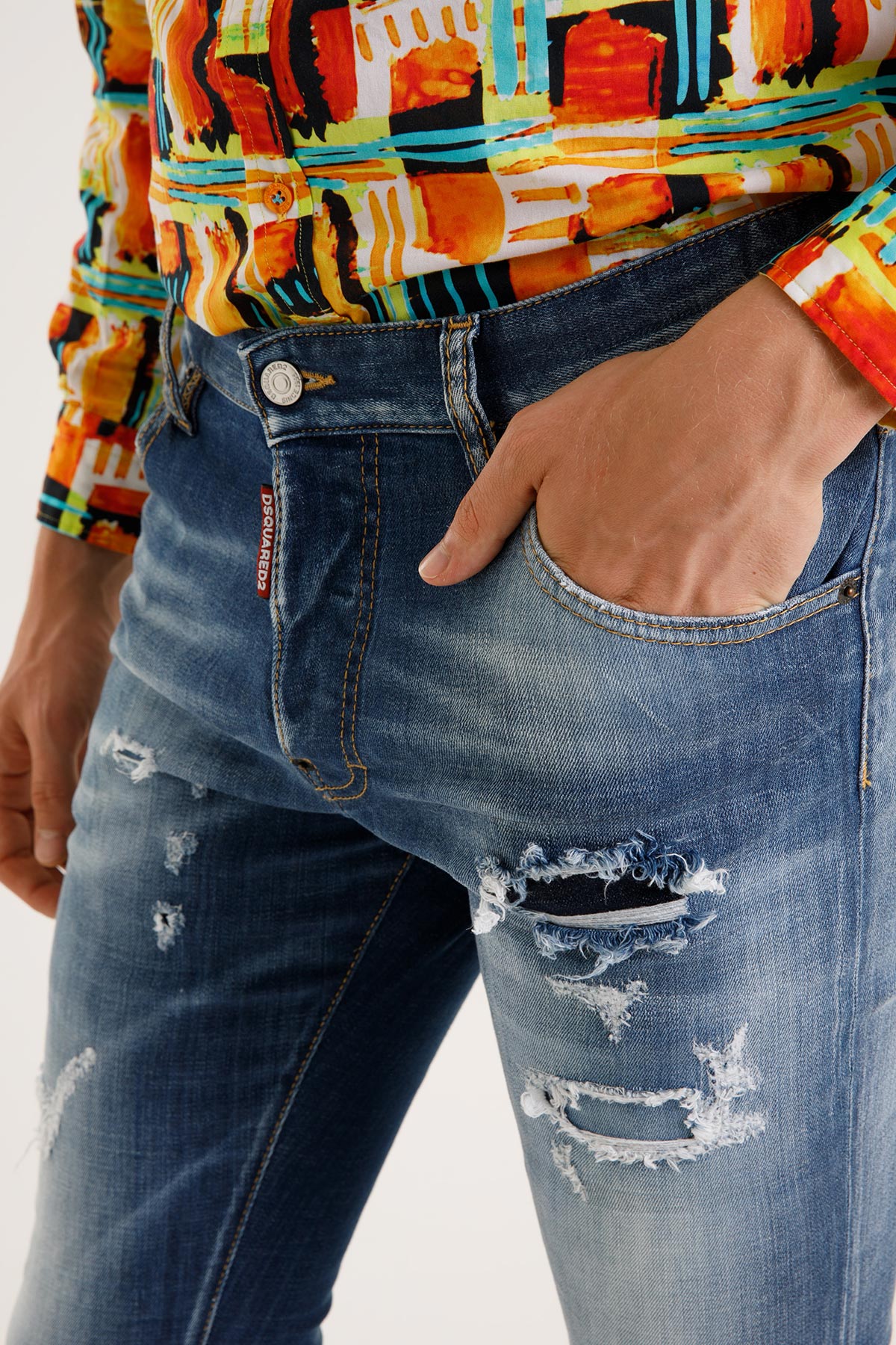 Dsquared Yırtık Detaylı Yıkamalı Jeans-Libas Trendy Fashion Store