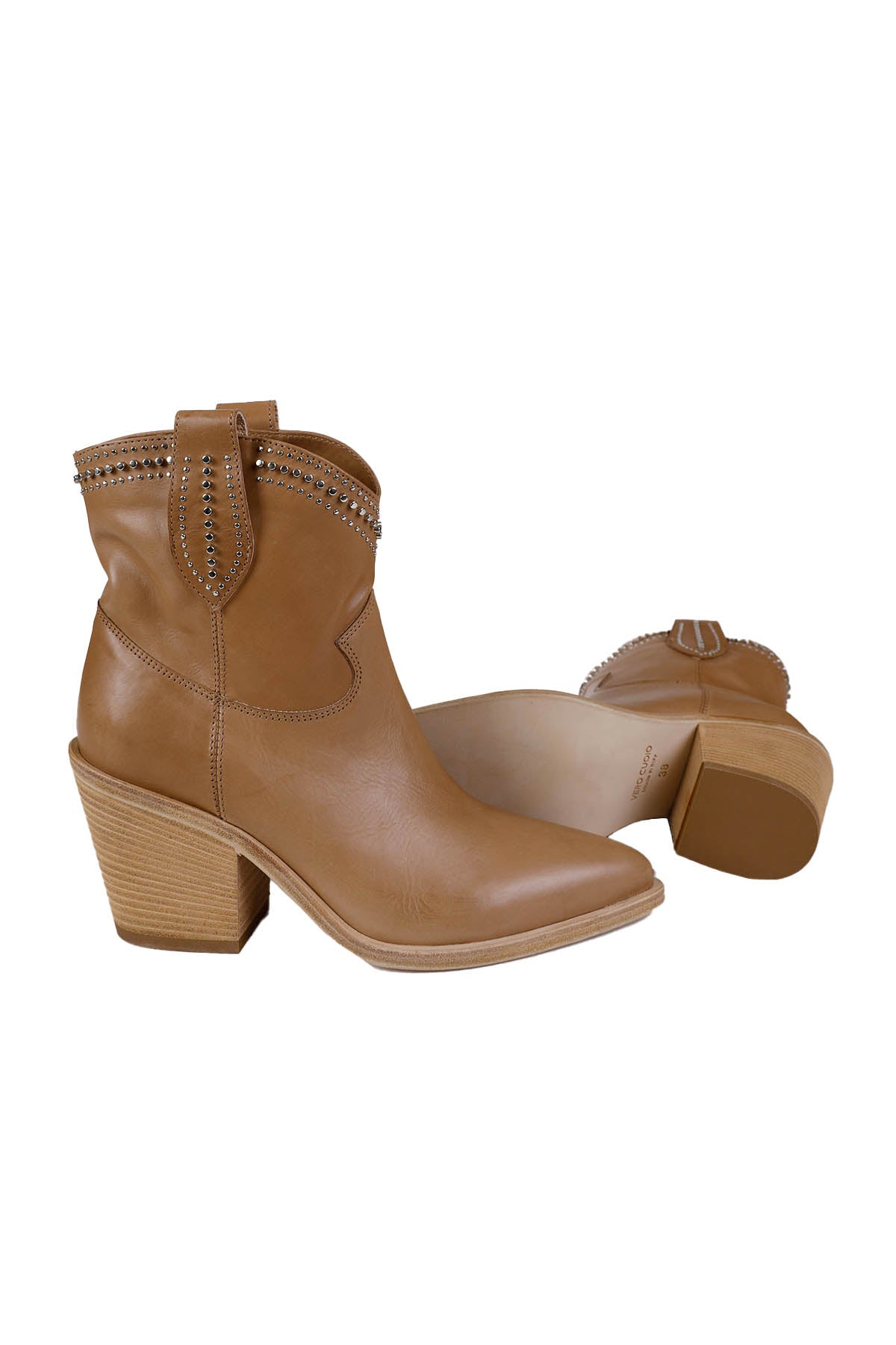 Fruit Metal Aksesuarlı Western Topuklu Deri Bot-Libas Trendy Fashion Store