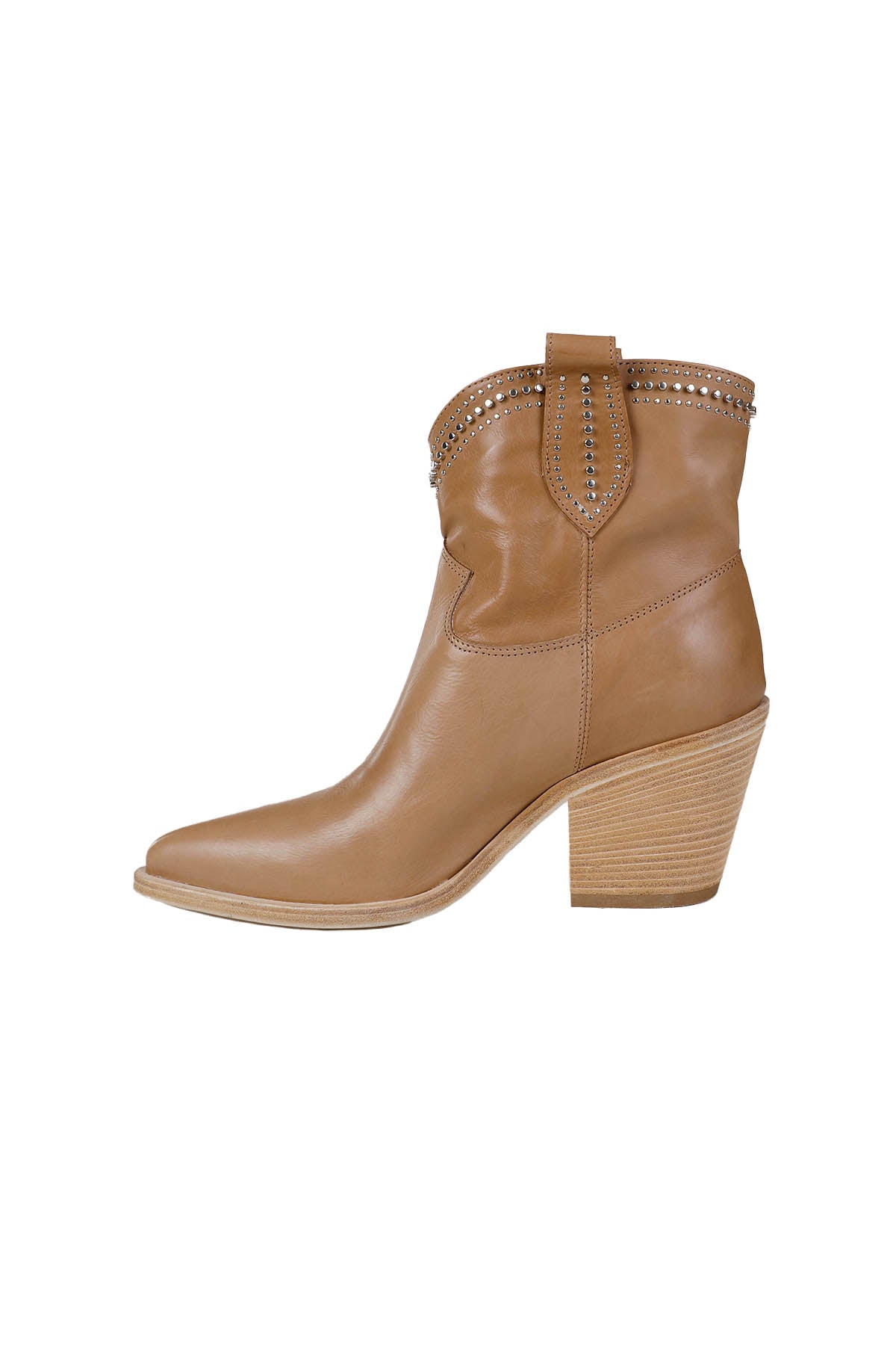 Fruit Metal Aksesuarlı Western Topuklu Deri Bot-Libas Trendy Fashion Store