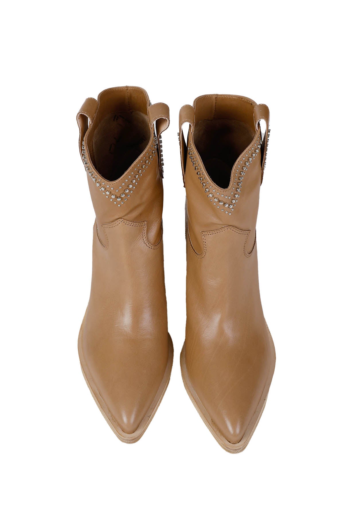 Fruit Metal Aksesuarlı Western Topuklu Deri Bot-Libas Trendy Fashion Store