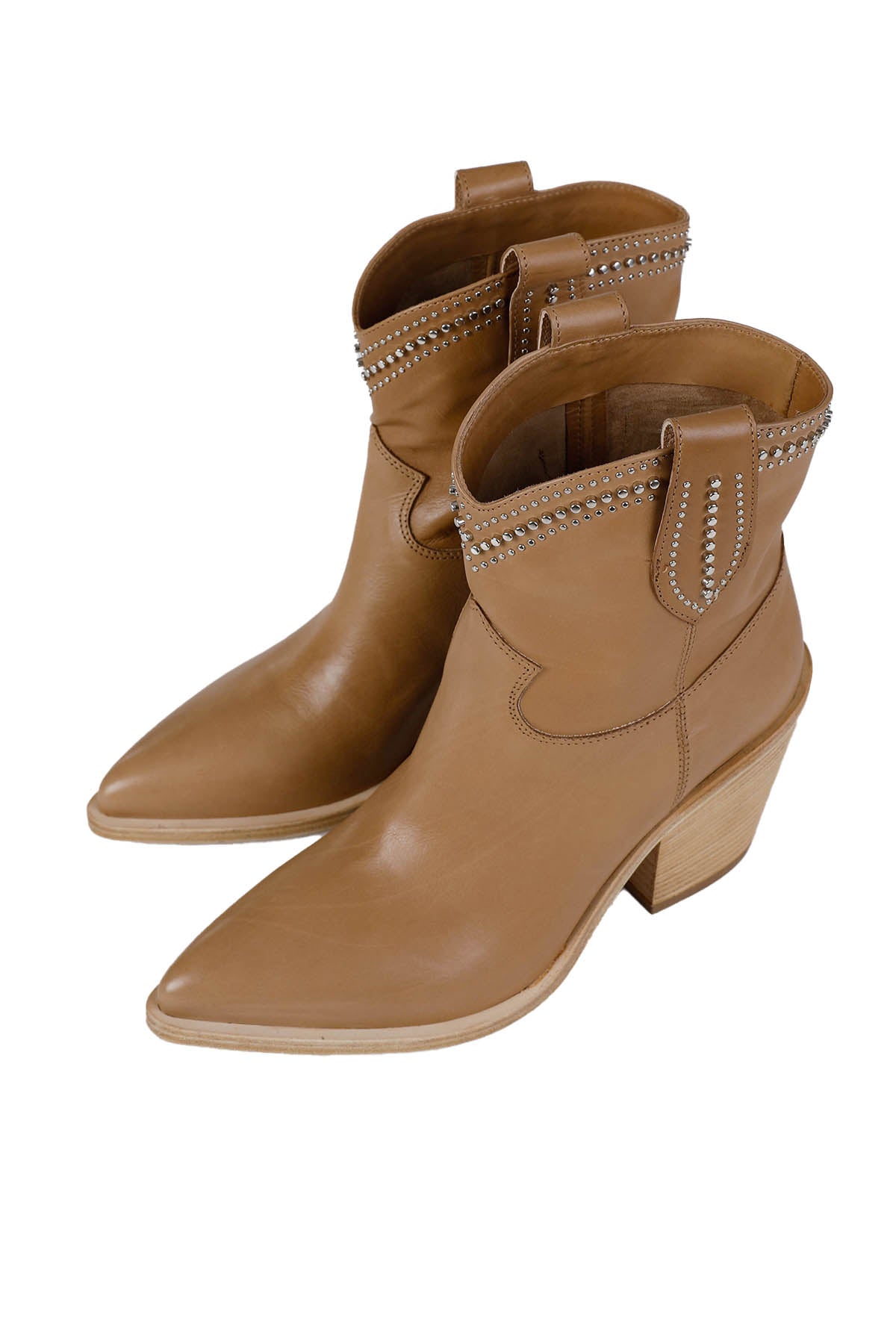 Fruit Metal Aksesuarlı Western Topuklu Deri Bot-Libas Trendy Fashion Store