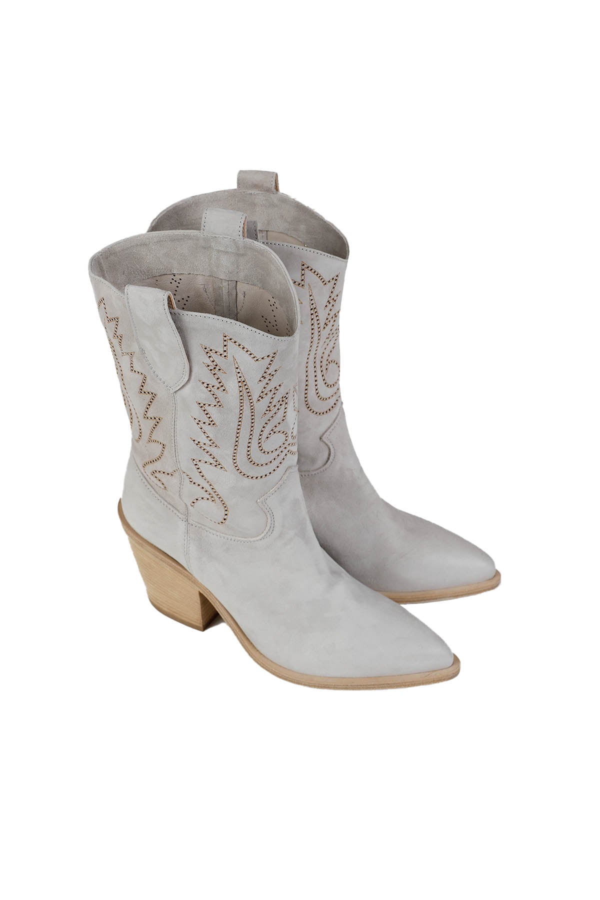 Fruit Western Topuklu Sivri Burun Nubuk Çizme-Libas Trendy Fashion Store