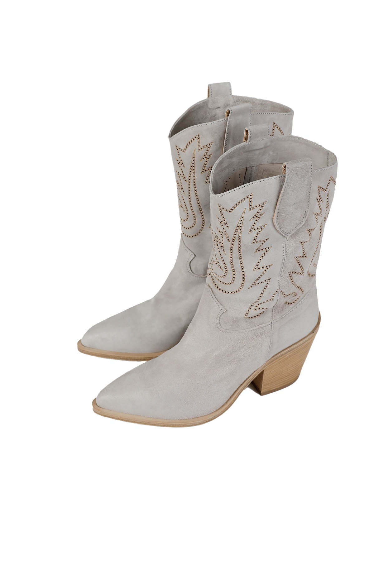 Fruit Western Topuklu Sivri Burun Nubuk Çizme-Libas Trendy Fashion Store