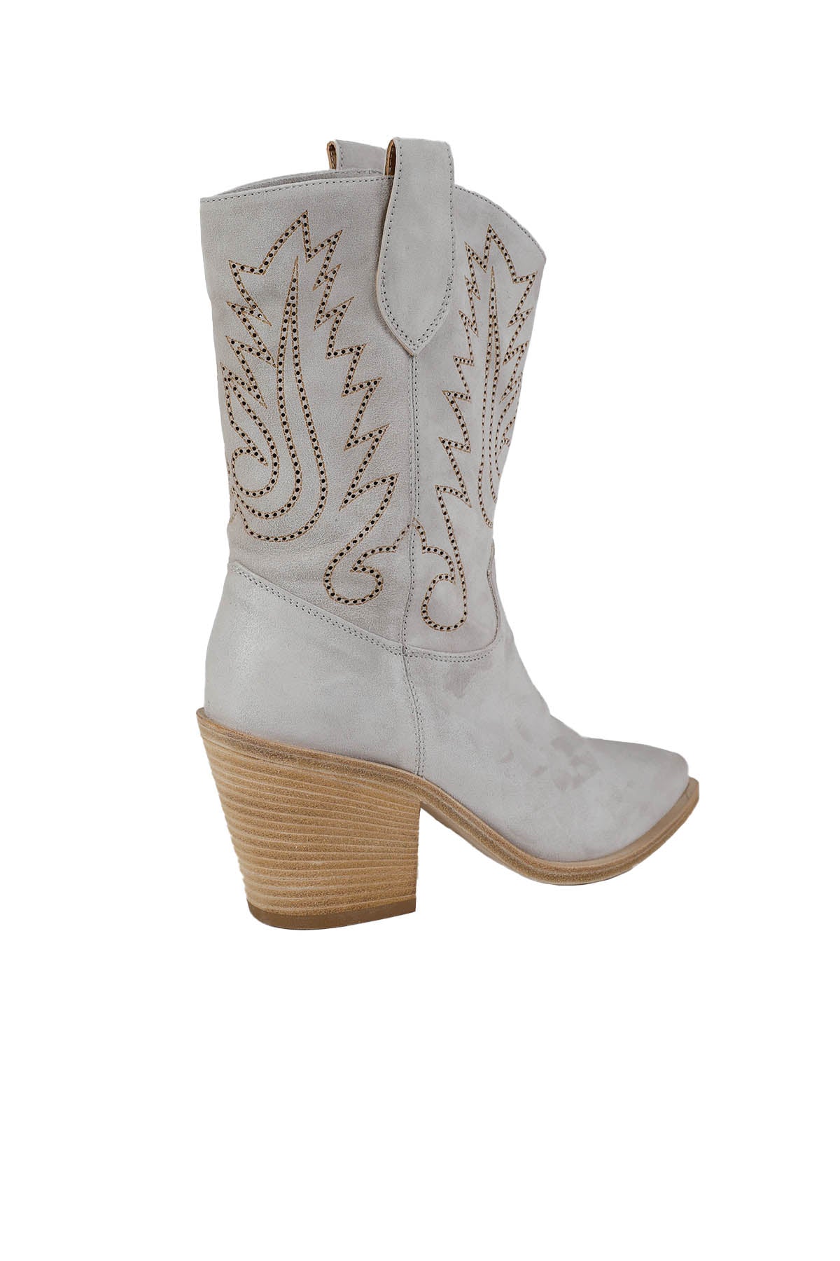 Fruit Western Topuklu Sivri Burun Nubuk Çizme-Libas Trendy Fashion Store