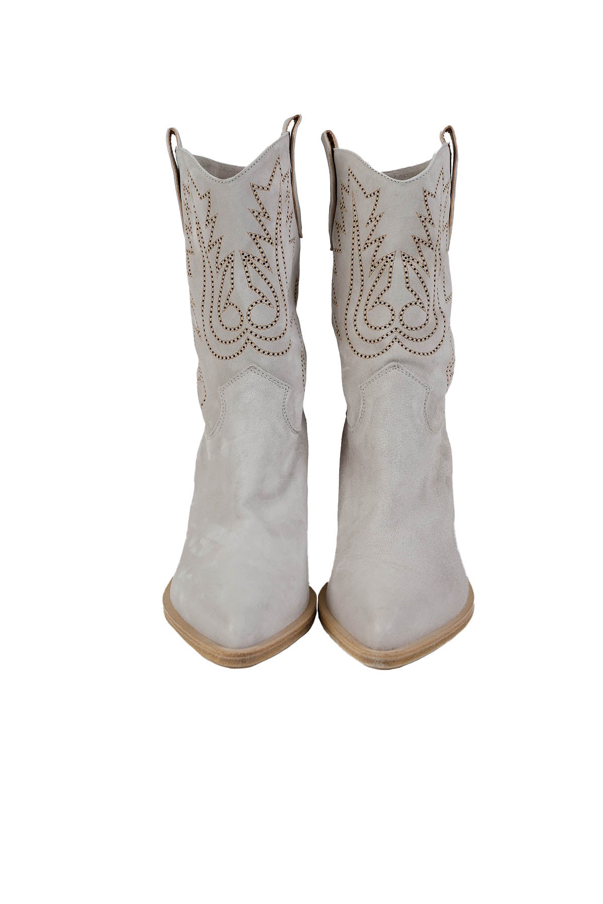 Fruit Western Topuklu Sivri Burun Nubuk Çizme-Libas Trendy Fashion Store