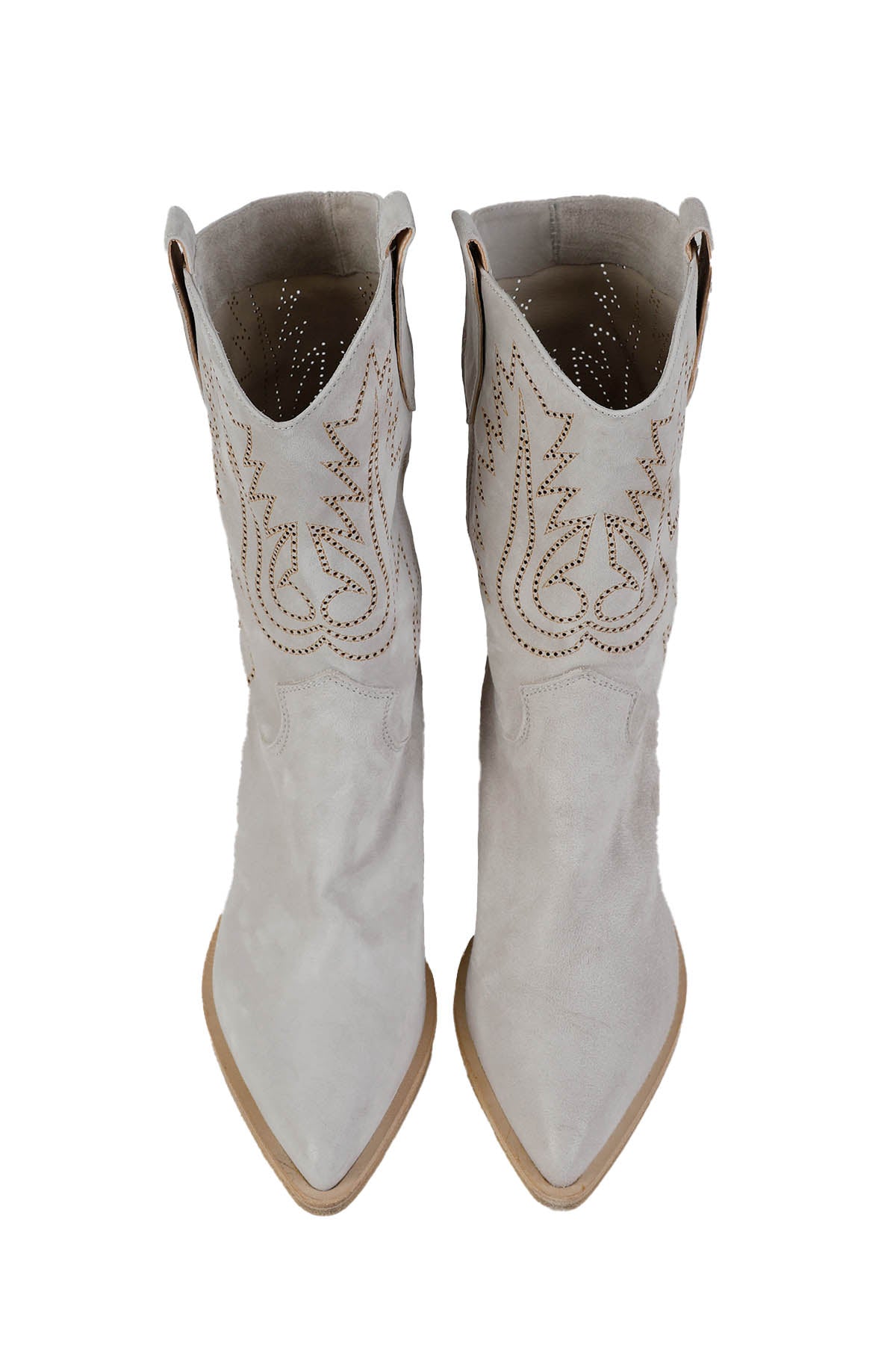 Fruit Western Topuklu Sivri Burun Nubuk Çizme-Libas Trendy Fashion Store