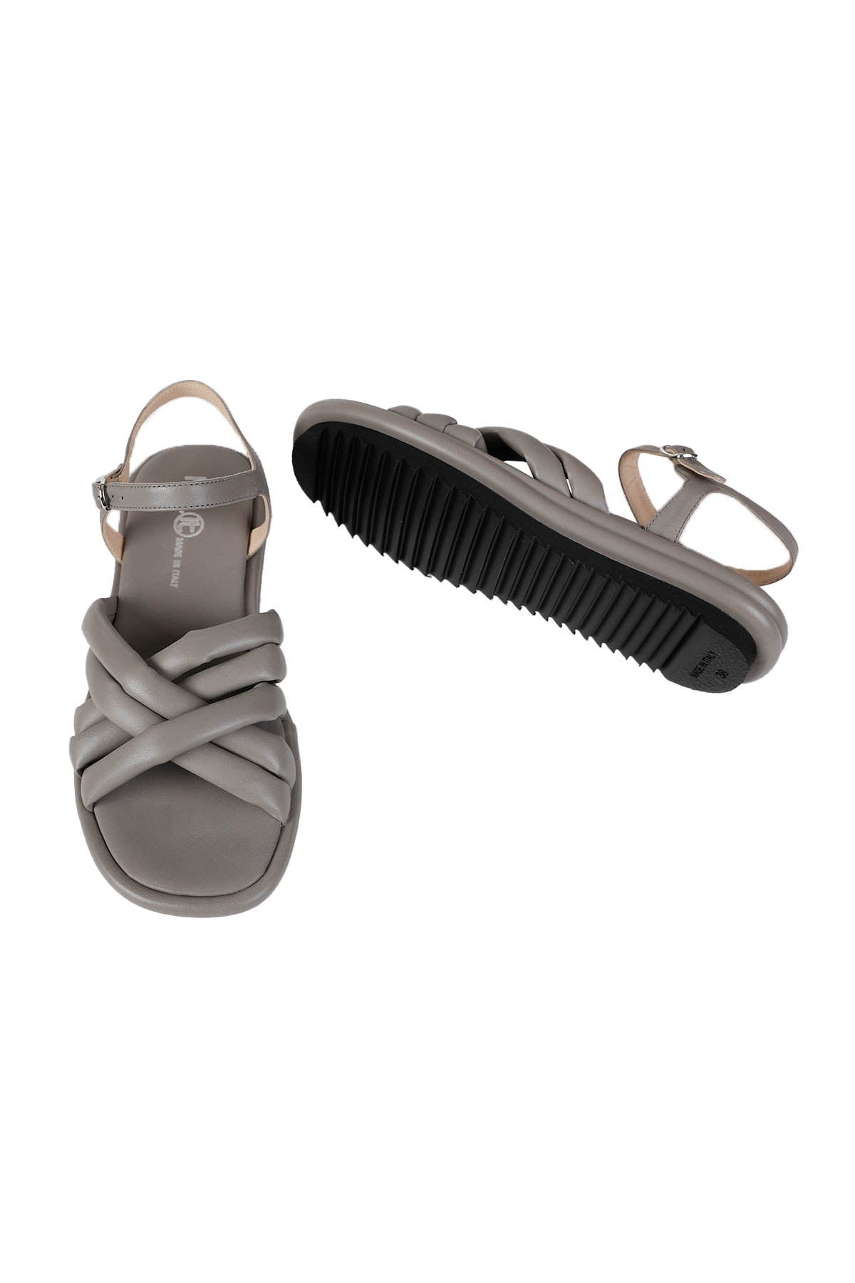 Fruit Dolgulu Çapraz Örgü Deri Bantlı Sandalet-Libas Trendy Fashion Store