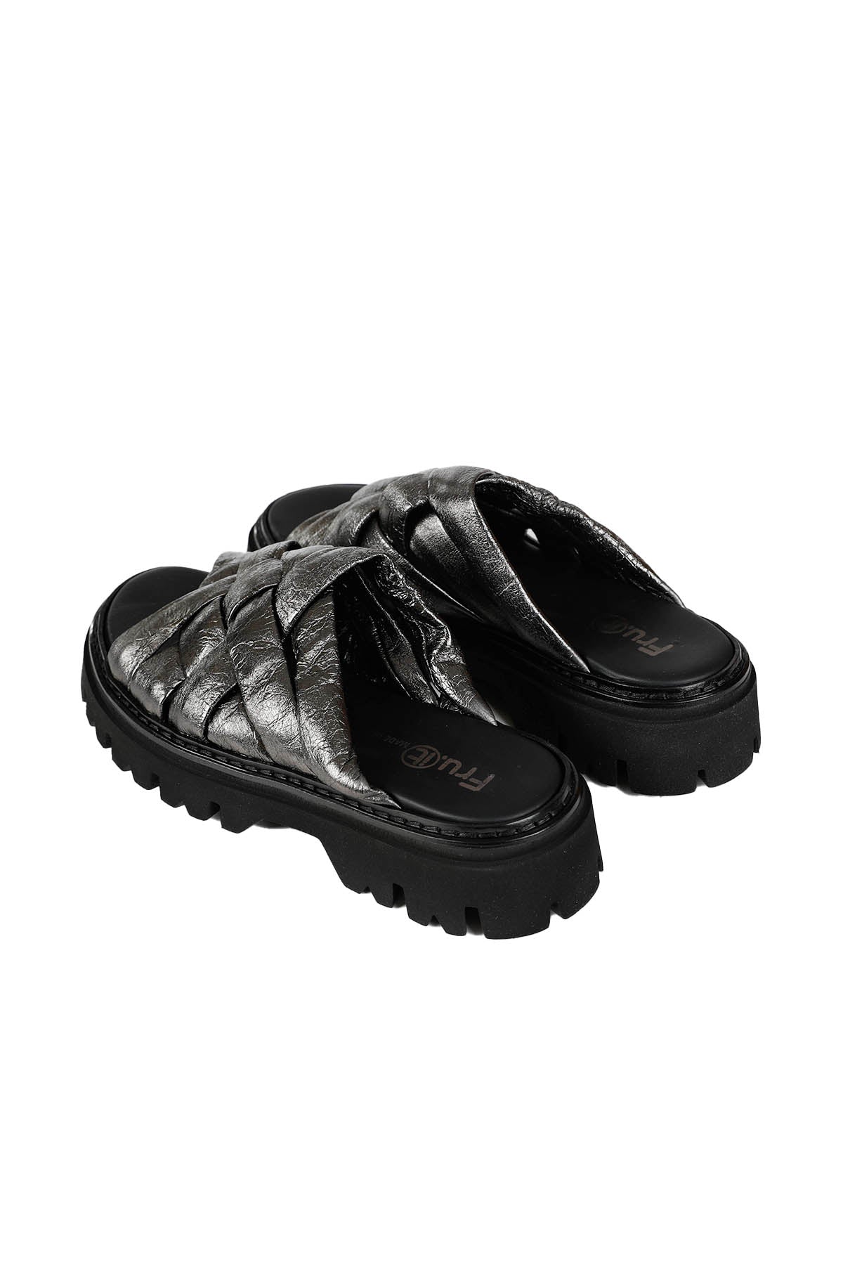 Fruit Dolgulu Örgü Deri Terlik-Libas Trendy Fashion Store