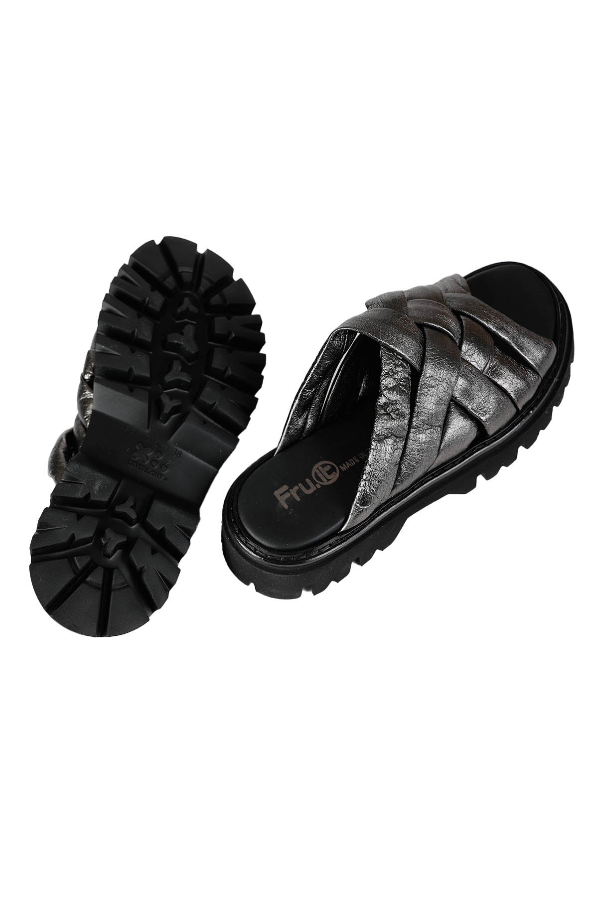 Fruit Dolgulu Örgü Deri Terlik-Libas Trendy Fashion Store