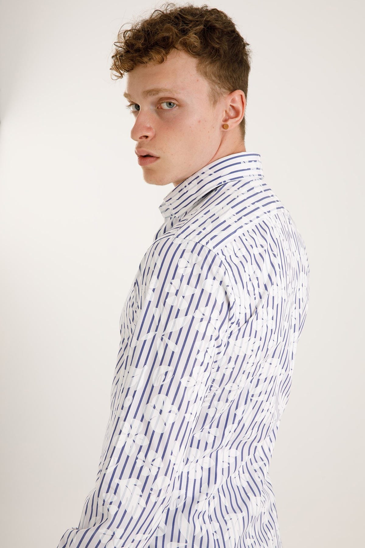 Poggianti Klasik Yaka Çizgili Firenze Gömlek-Libas Trendy Fashion Store