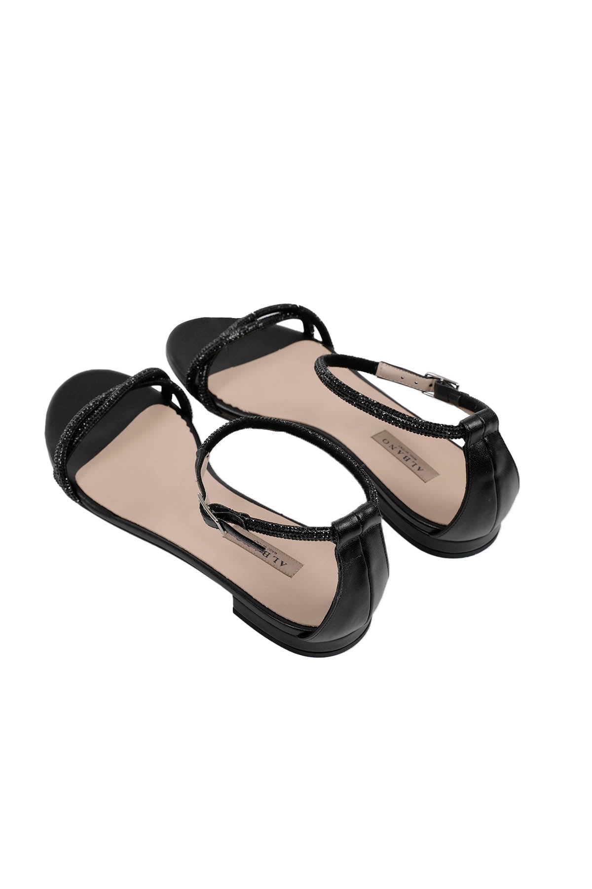 Albano Siyah Taş Aksesuarlı Sandalet-Libas Trendy Fashion Store