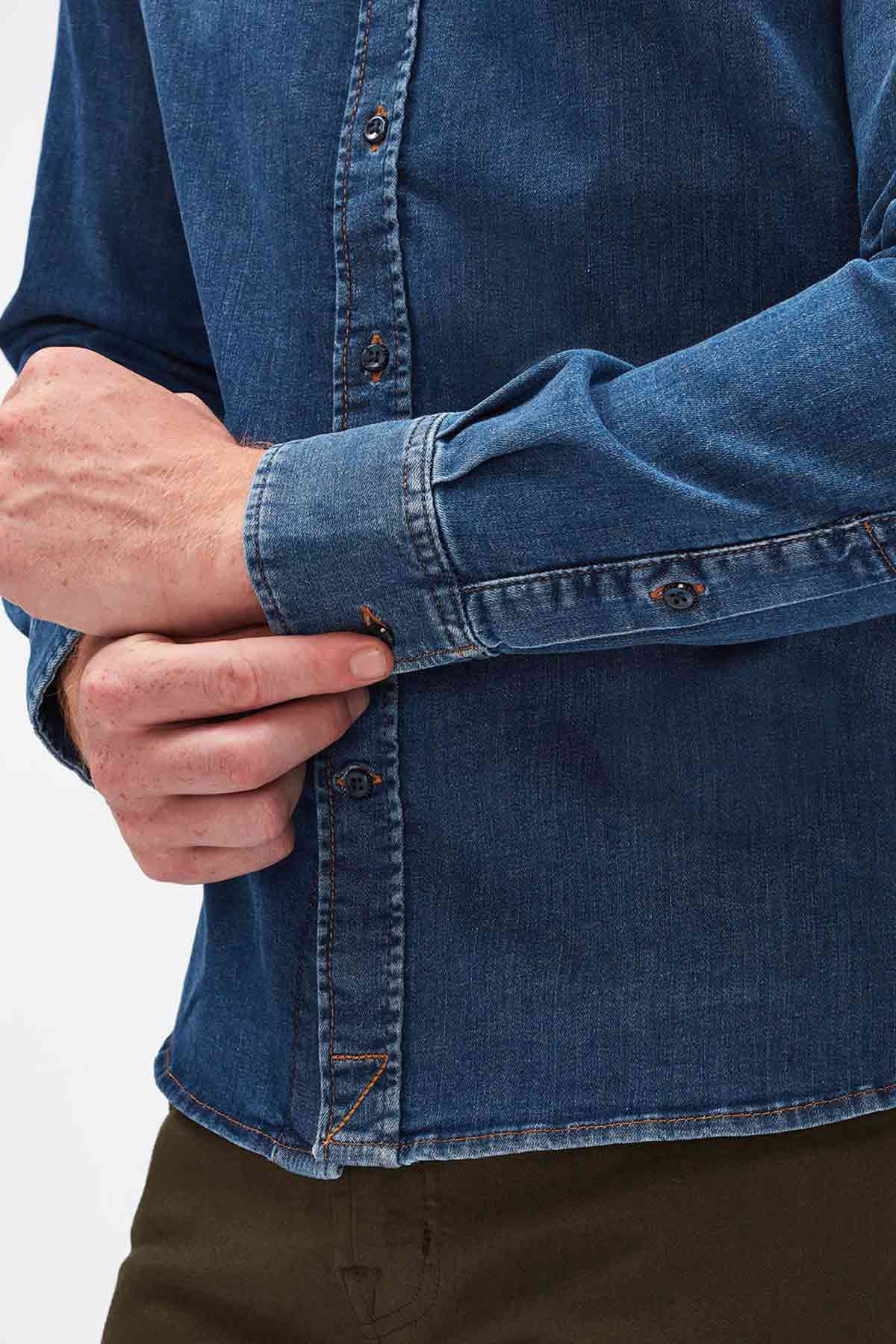 7 For All Mankind Slim Fit Super Stretch Denim Gömlek-Libas Trendy Fashion Store