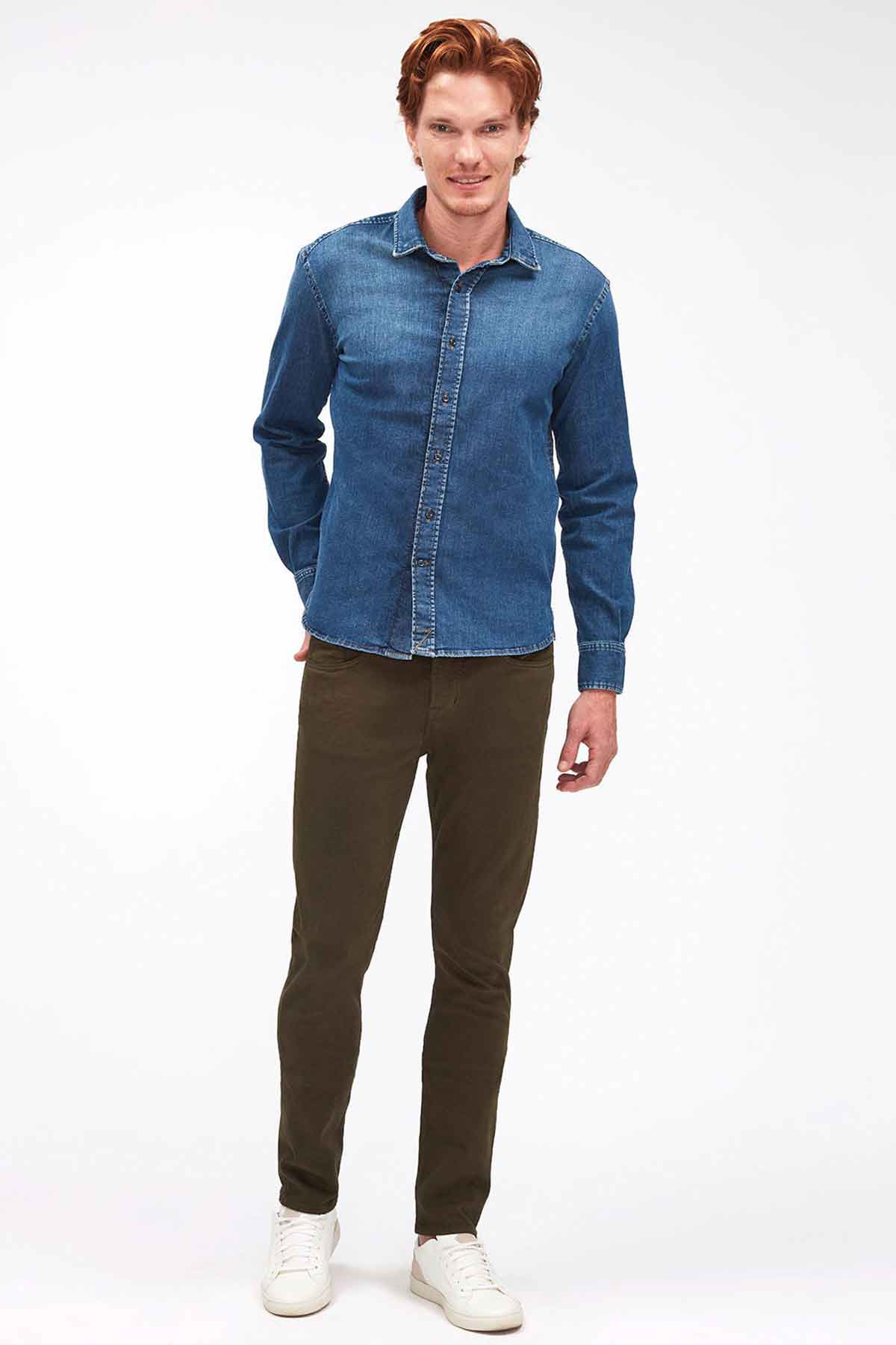 7 For All Mankind Slim Fit Super Stretch Denim Gömlek-Libas Trendy Fashion Store