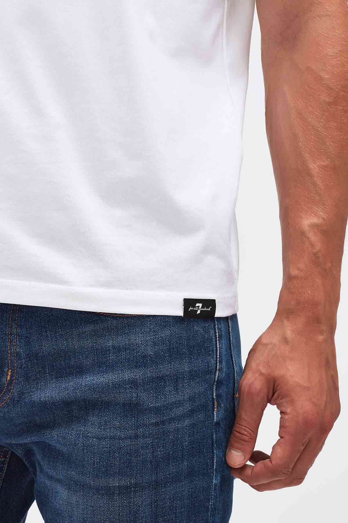 7 For All Mankind Yuvarlak Yaka Basic T-shirt-Libas Trendy Fashion Store