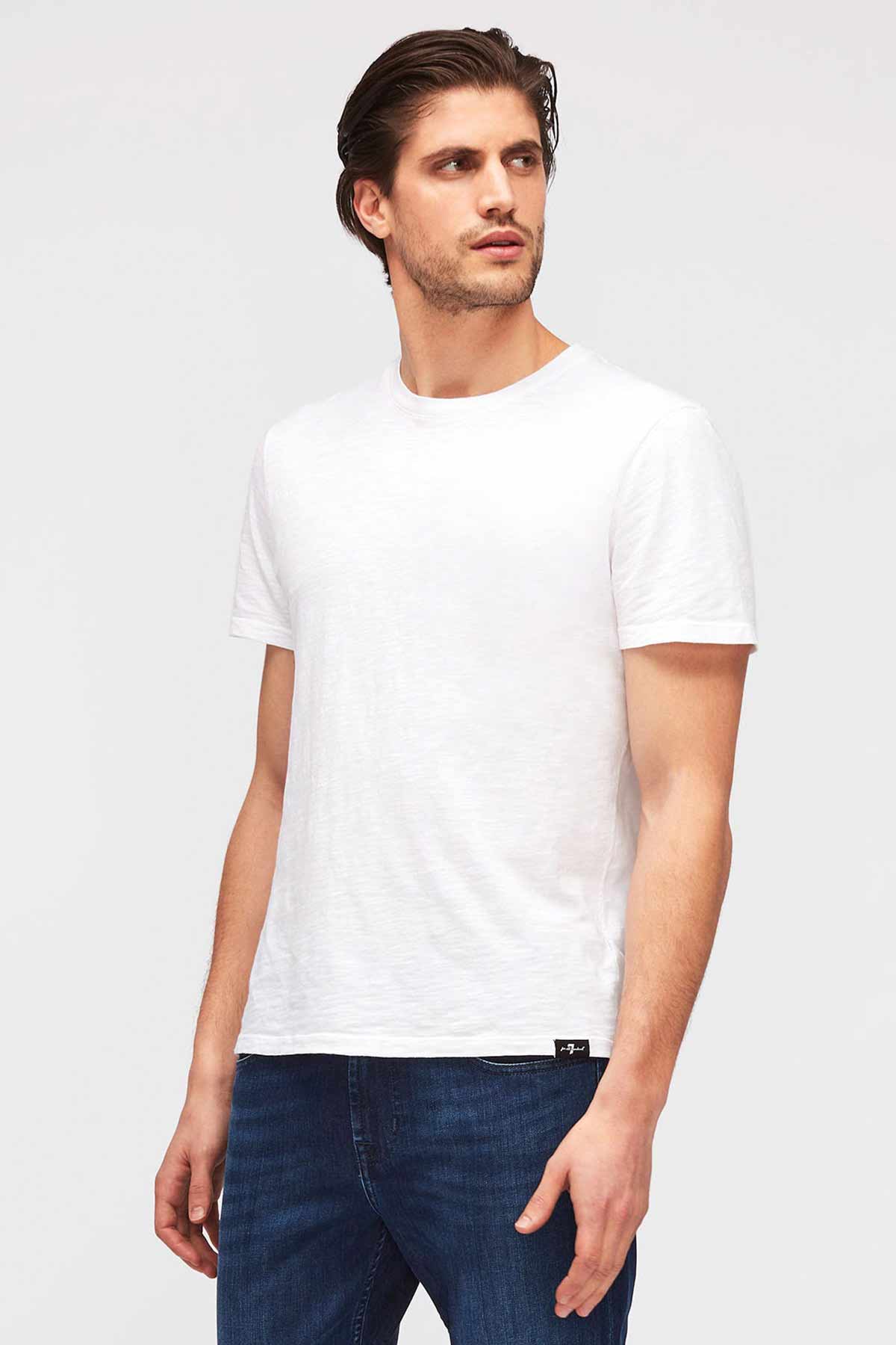 7 For All Mankind Yuvarlak Yaka Basic T-shirt-Libas Trendy Fashion Store