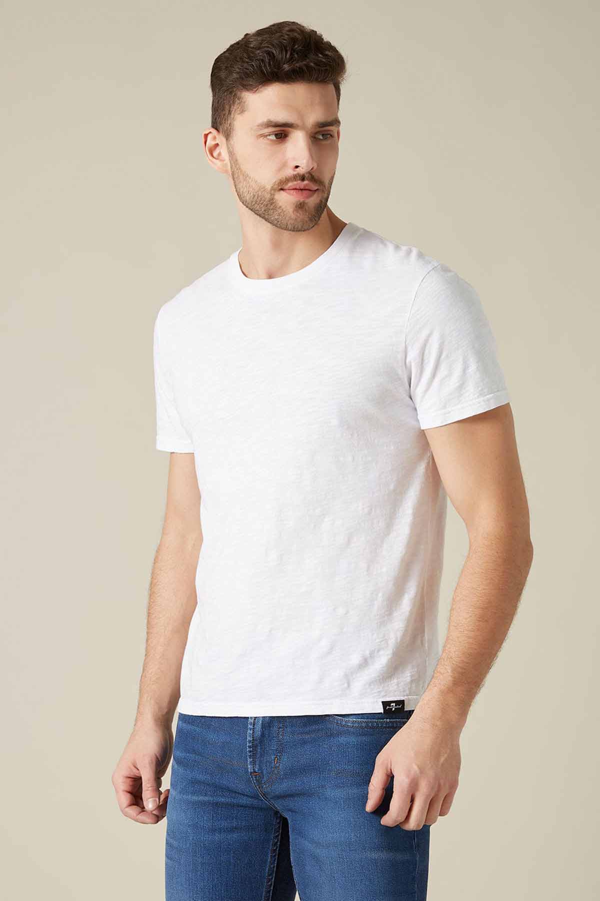 7 For All Mankind Yuvarlak Yaka Basic T-shirt-Libas Trendy Fashion Store