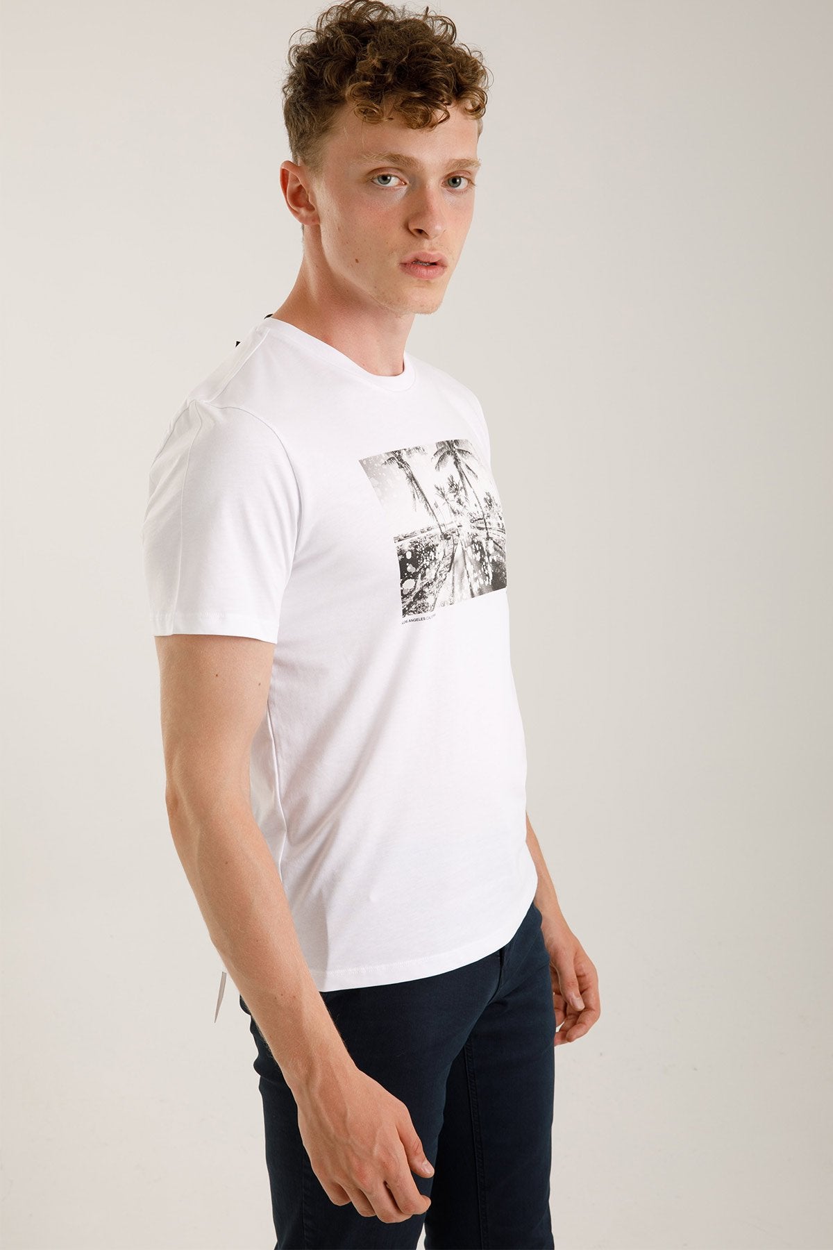 7 For All Mankind Yuvarlak Yaka Los Angeles T-shirt-Libas Trendy Fashion Store