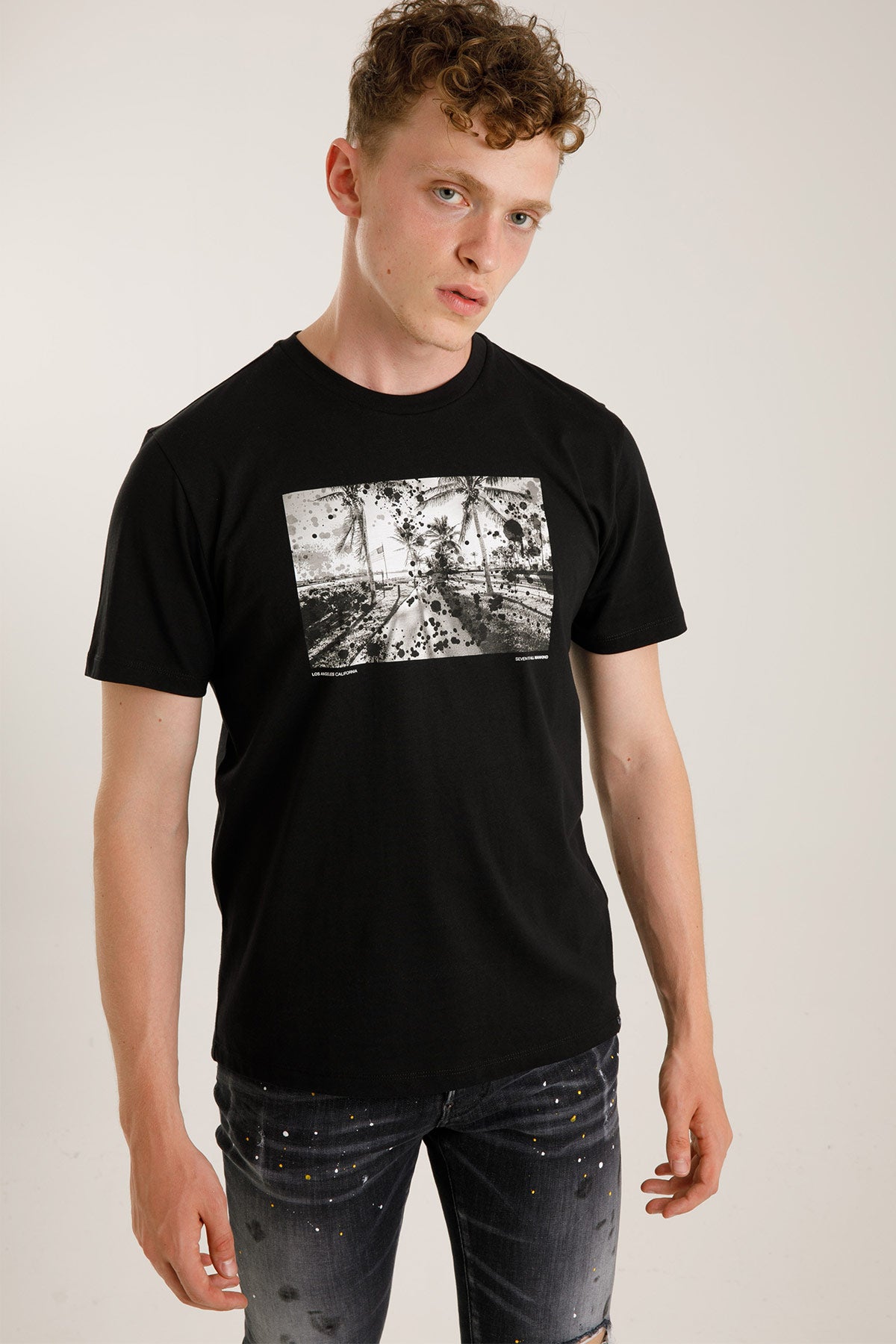 7 For All Mankind Yuvarlak Yaka Los Angeles T-shirt-Libas Trendy Fashion Store