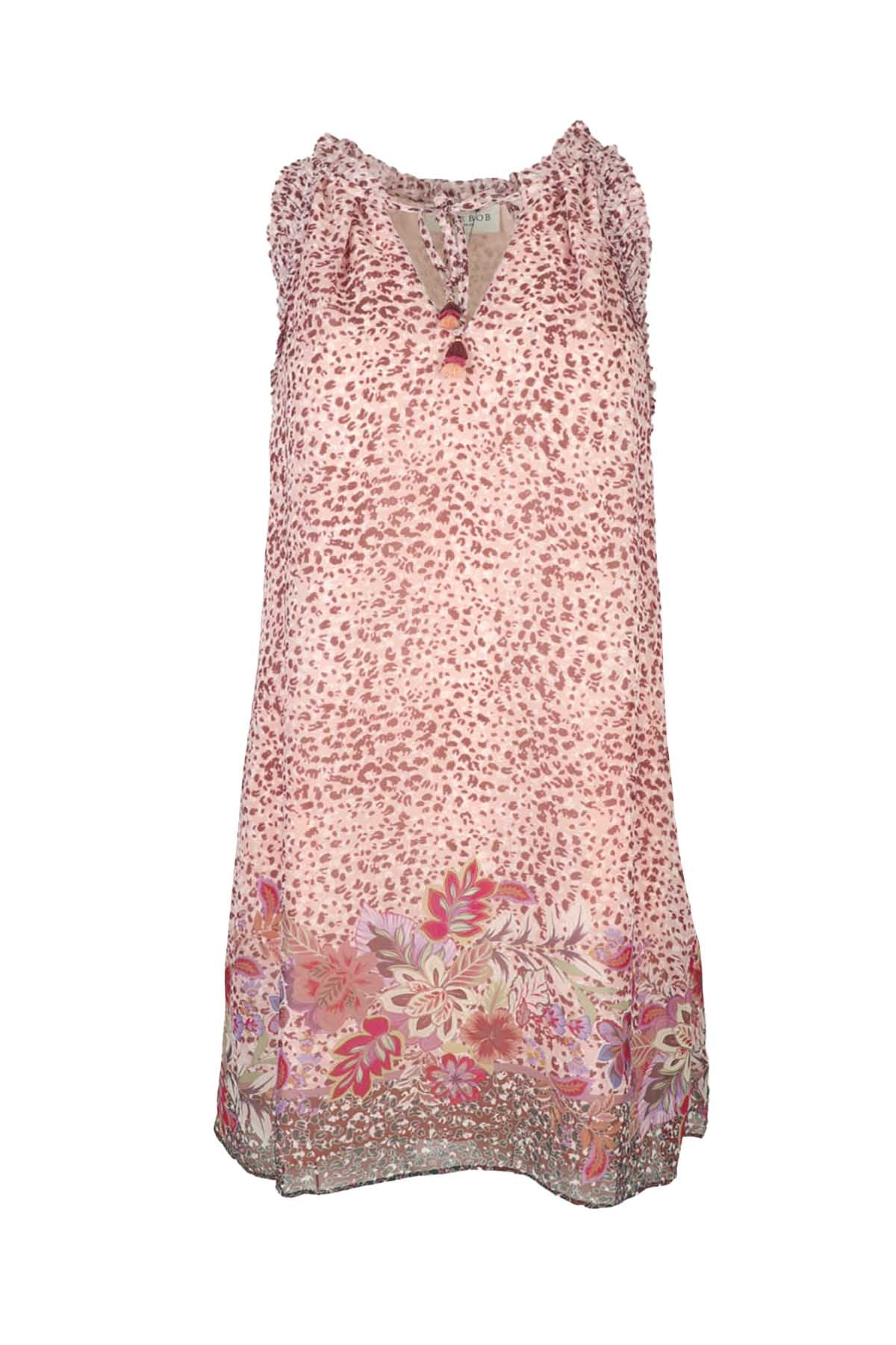 Hale Bob Fırfır Detaylı Çiçek Desenli Elbise-Libas Trendy Fashion Store