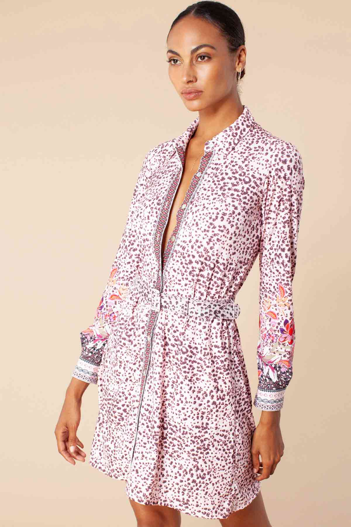 Hale Bob Belden Kemerli Gömlek Elbise-Libas Trendy Fashion Store