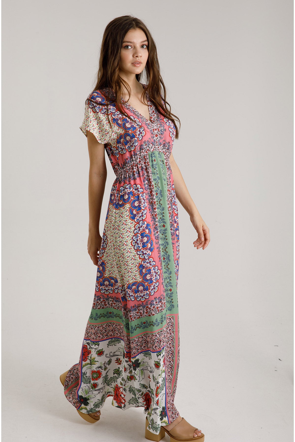 Hale Bob Çiçek Desenli Maxi Elbise-Libas Trendy Fashion Store