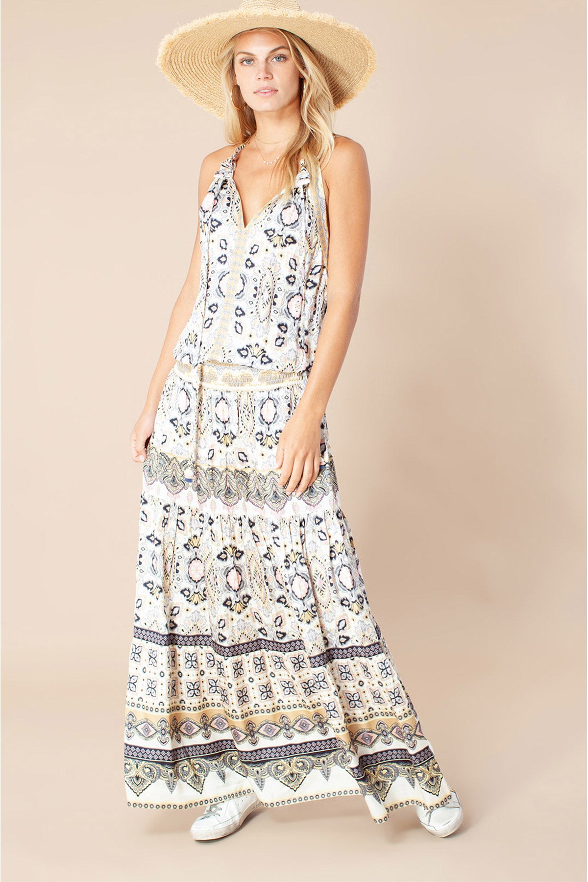 Hale Bob Etnik Desenli Maxi Elbise-Libas Trendy Fashion Store