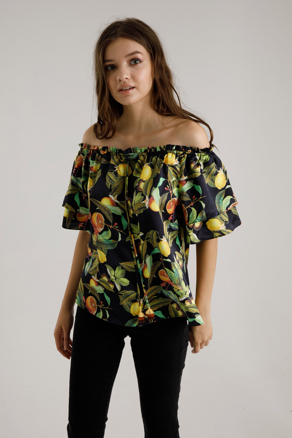 Hale Bob Meyve Desenli Straplez Bluz-Libas Trendy Fashion Store