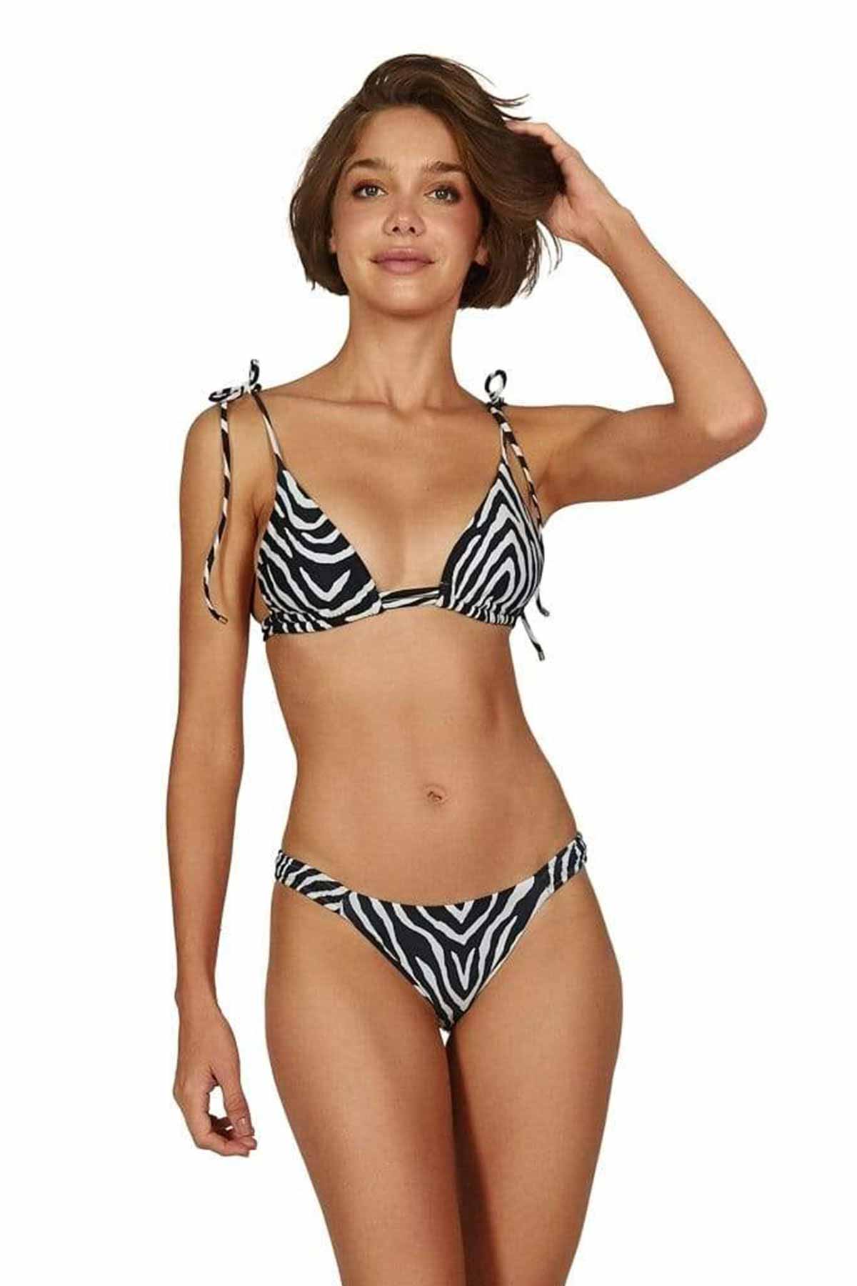 Vix Zebra Desenli Fiorella B Camilla Tied Üçgen Bikini-Libas Trendy Fashion Store
