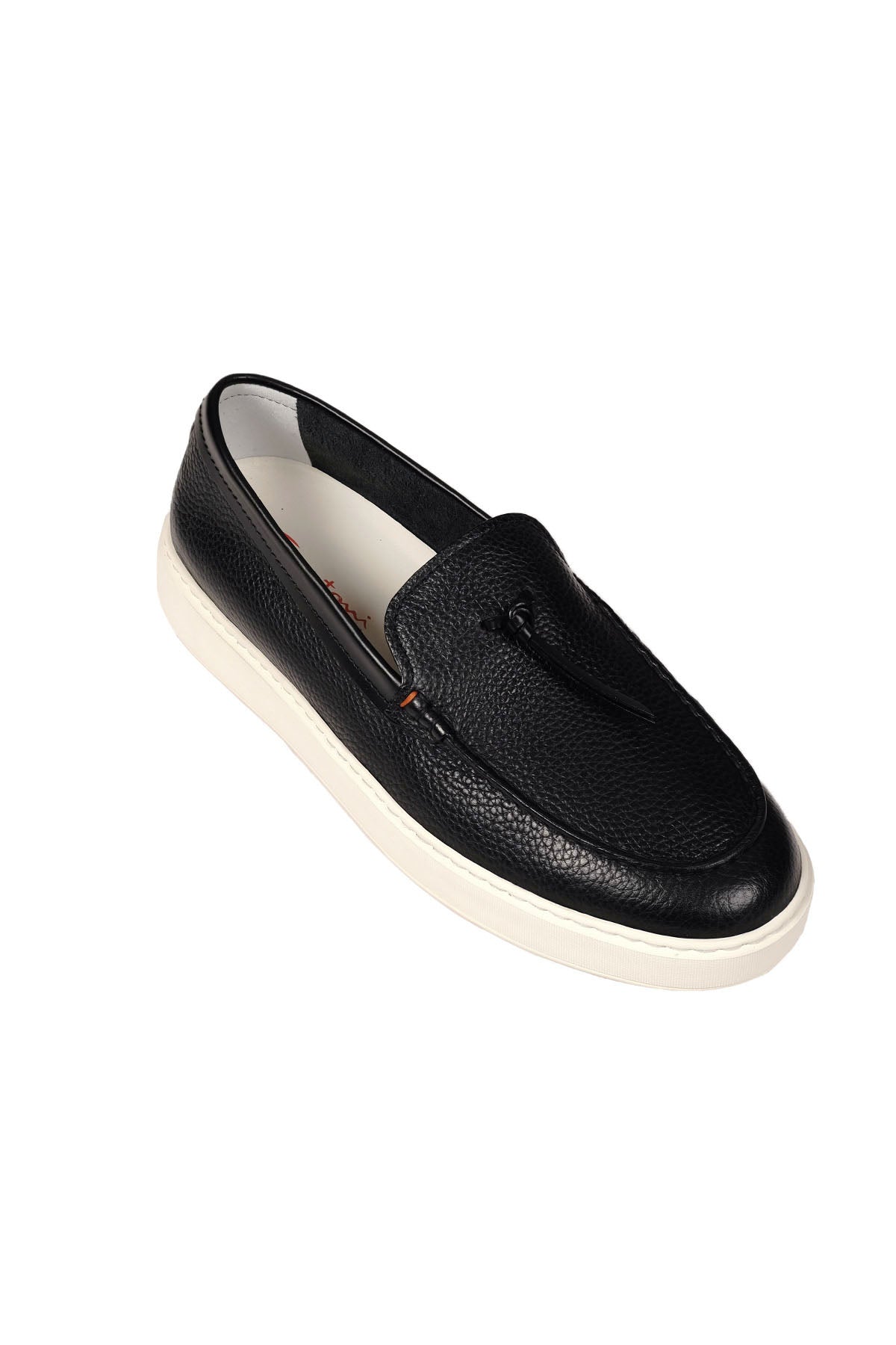 Santoni İnce Deri Püsküllü Loafer Ayakkabı