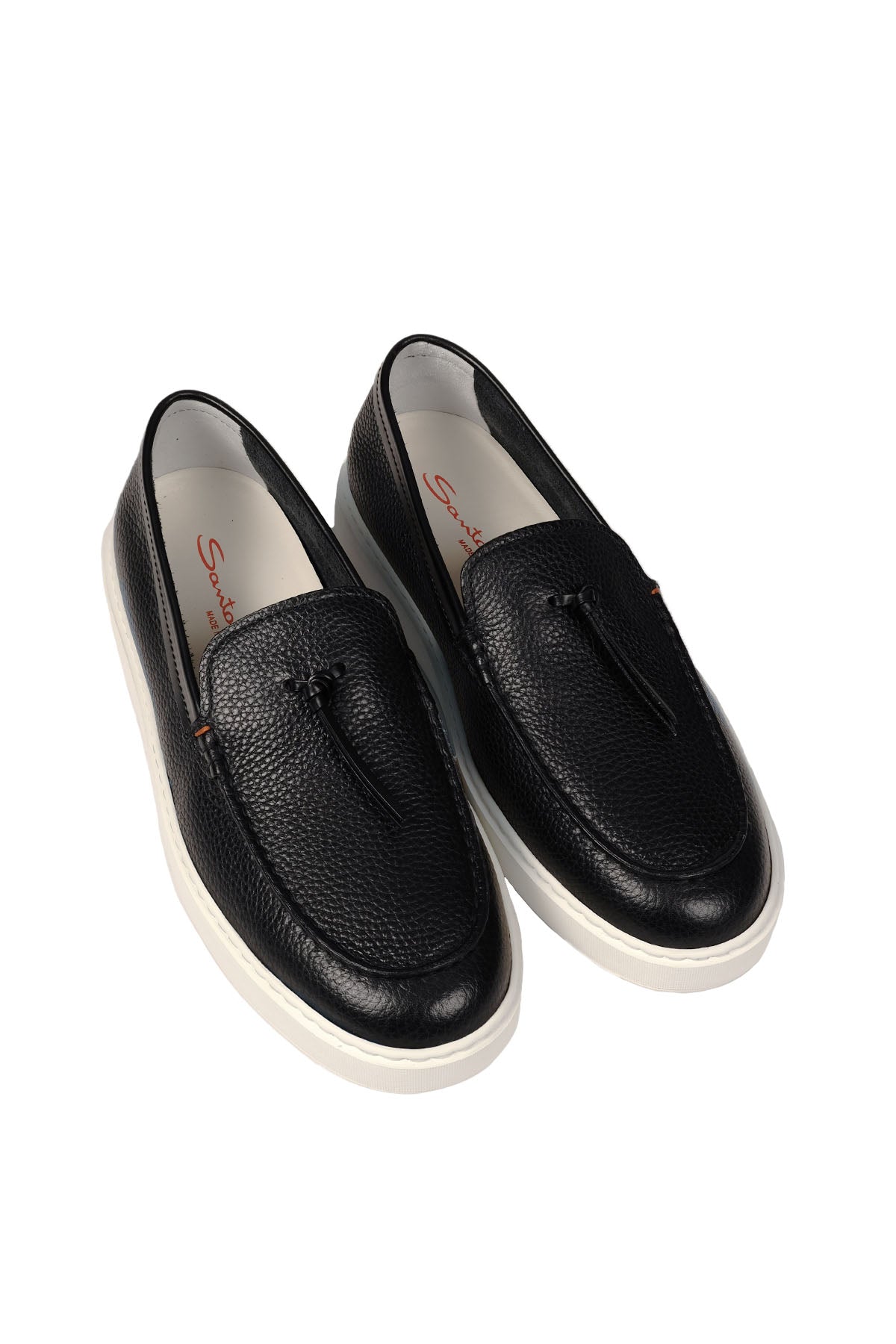 Santoni İnce Deri Püsküllü Loafer Ayakkabı