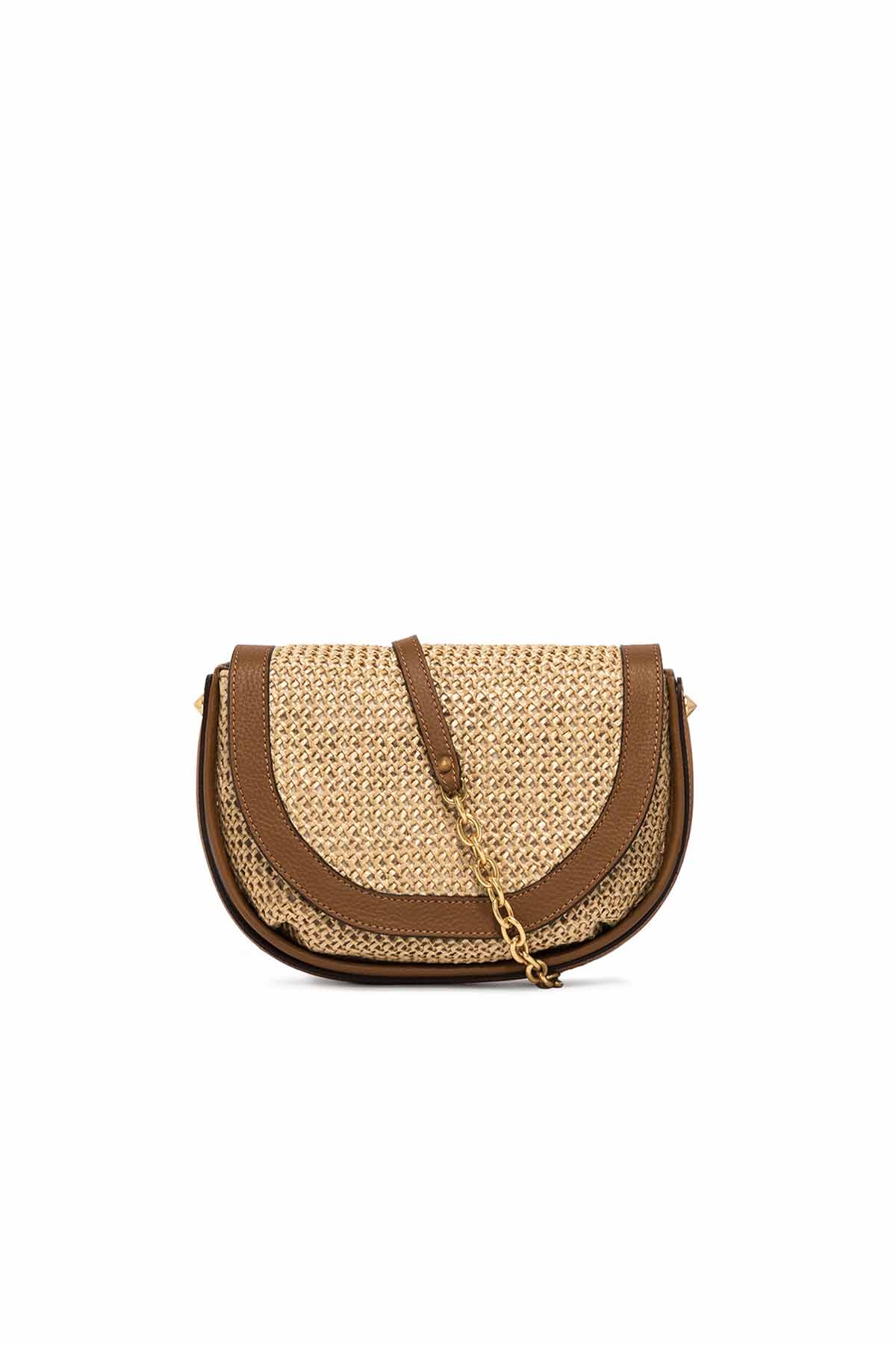 Gianni Chiarini Diana Deri Detaylı Hasır Örgü Çanta-Libas Trendy Fashion Store
