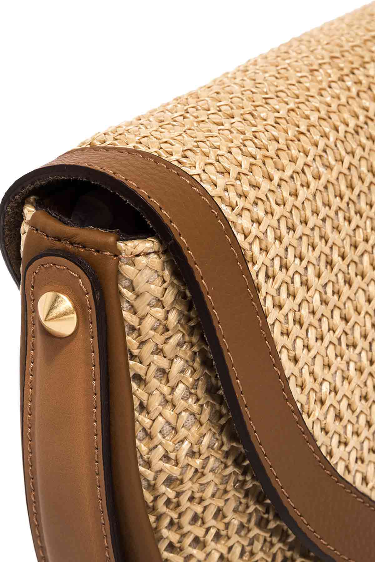 Gianni Chiarini Diana Deri Detaylı Hasır Örgü Çanta-Libas Trendy Fashion Store