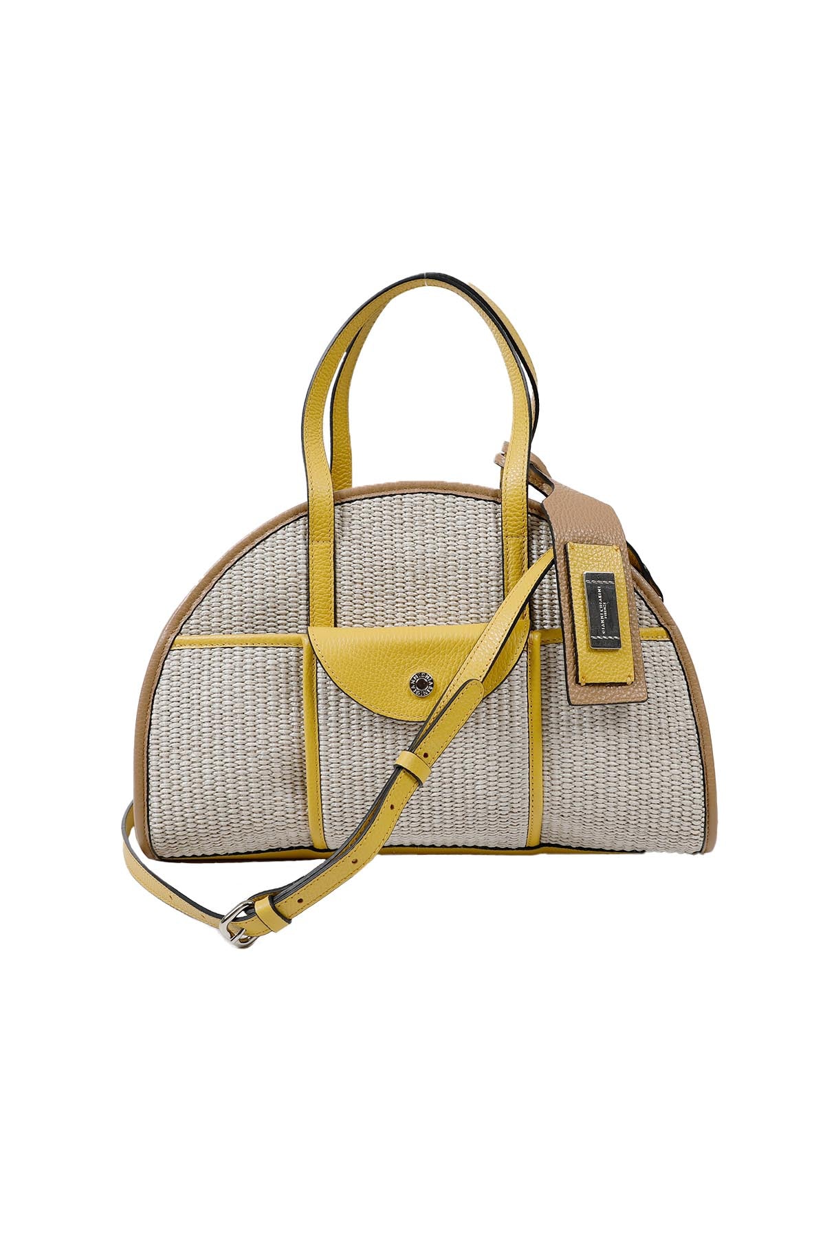 Gianni Chiarini Deri Detaylı Hasır Örgü Çanta-Libas Trendy Fashion Store