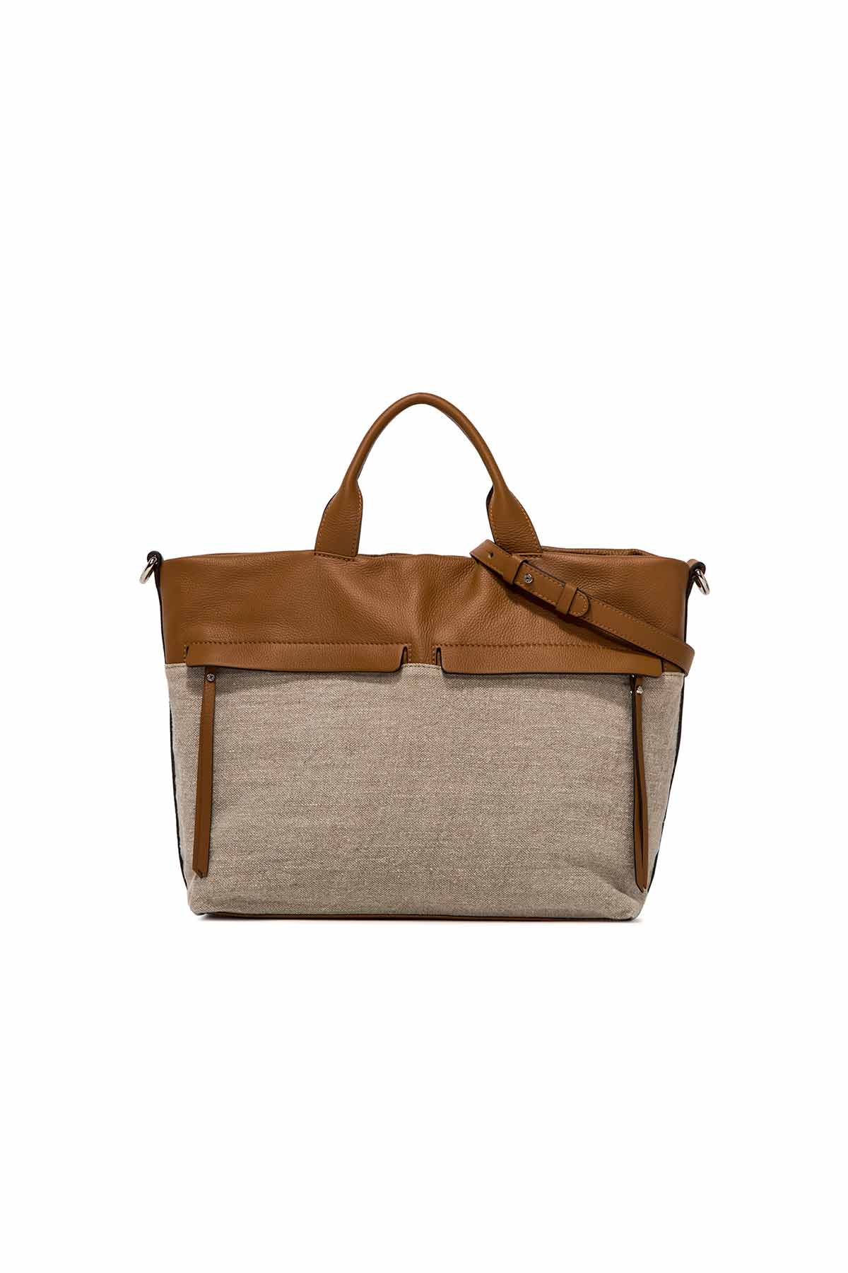 Gianni Chiarini Deri Kombinasyonlu Duna Çanta-Libas Trendy Fashion Store