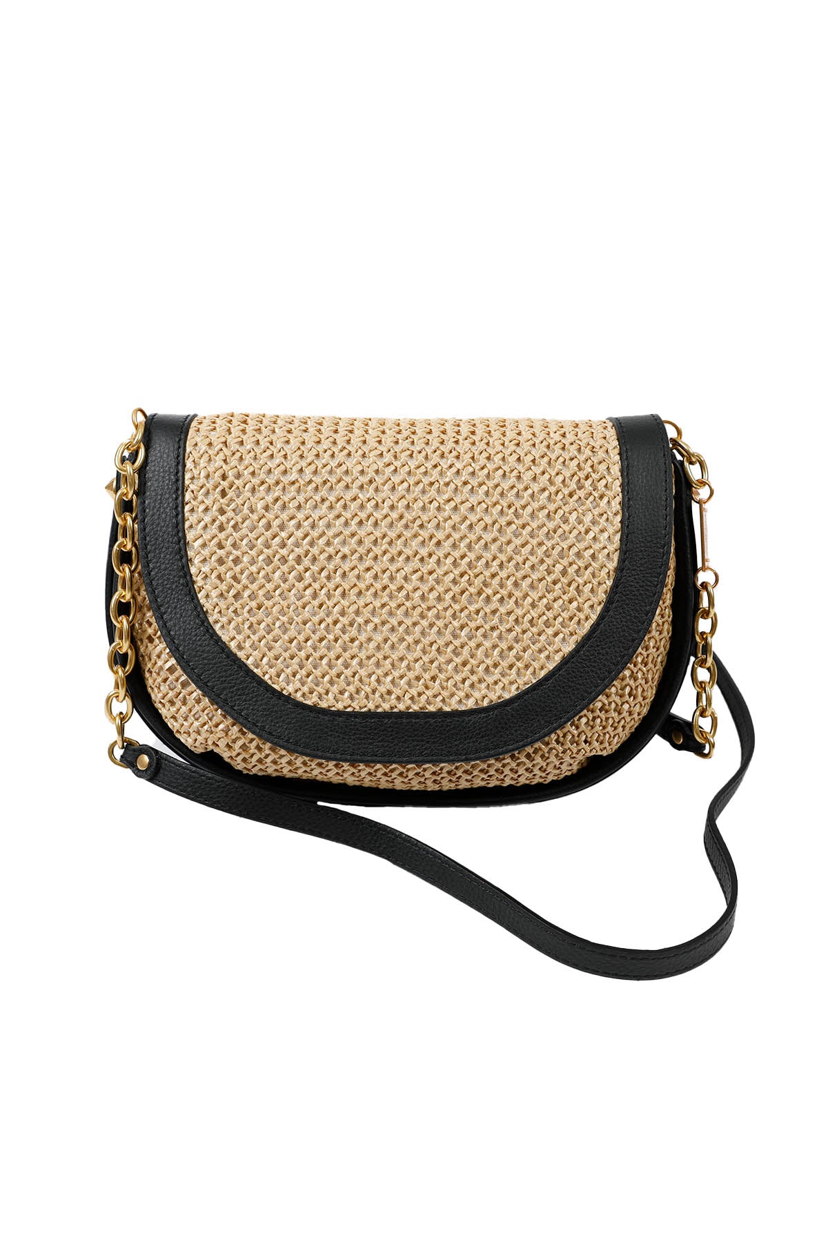 Gianni Chiarini Diana Deri Detaylı Hasır Örgü Çanta-Libas Trendy Fashion Store