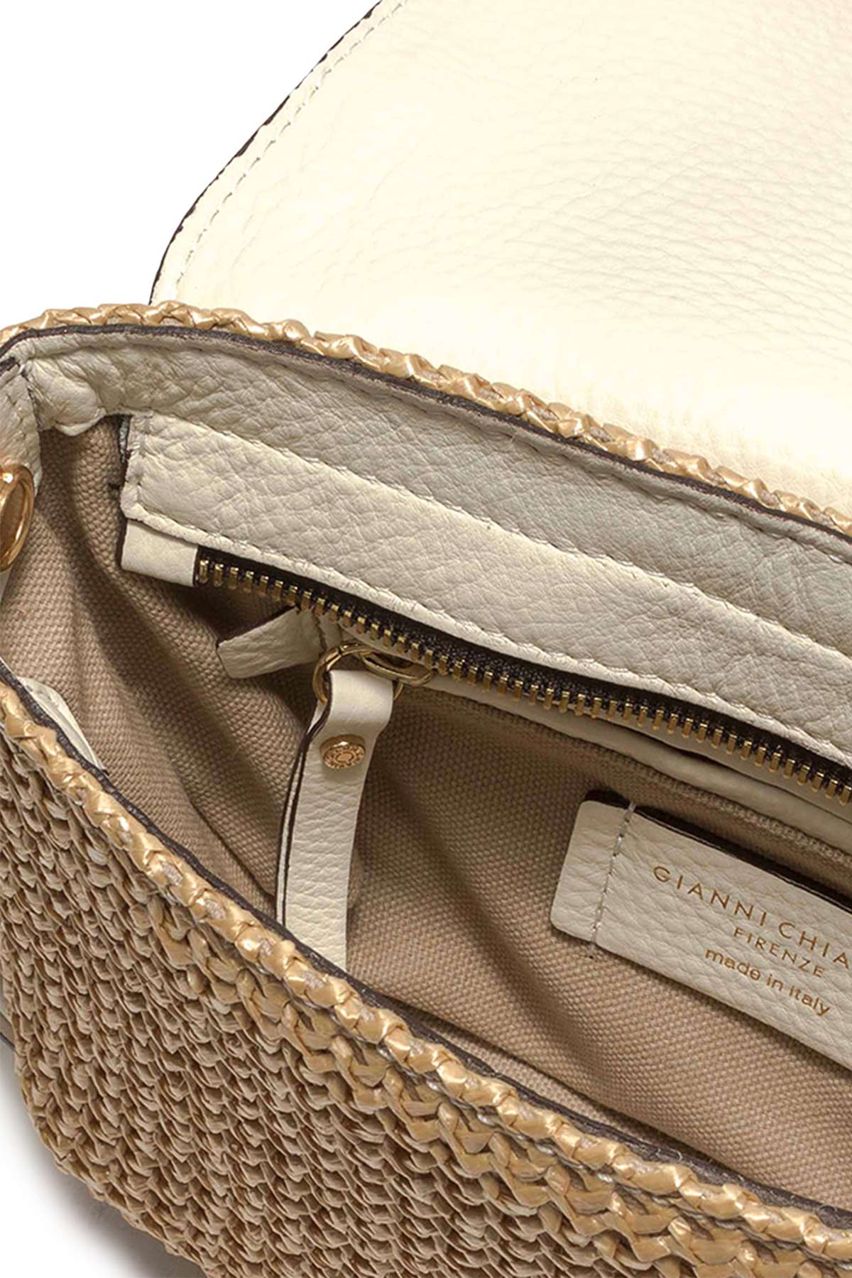 Gianni Chiarini Diana Deri Detaylı Hasır Örgü Çanta-Libas Trendy Fashion Store