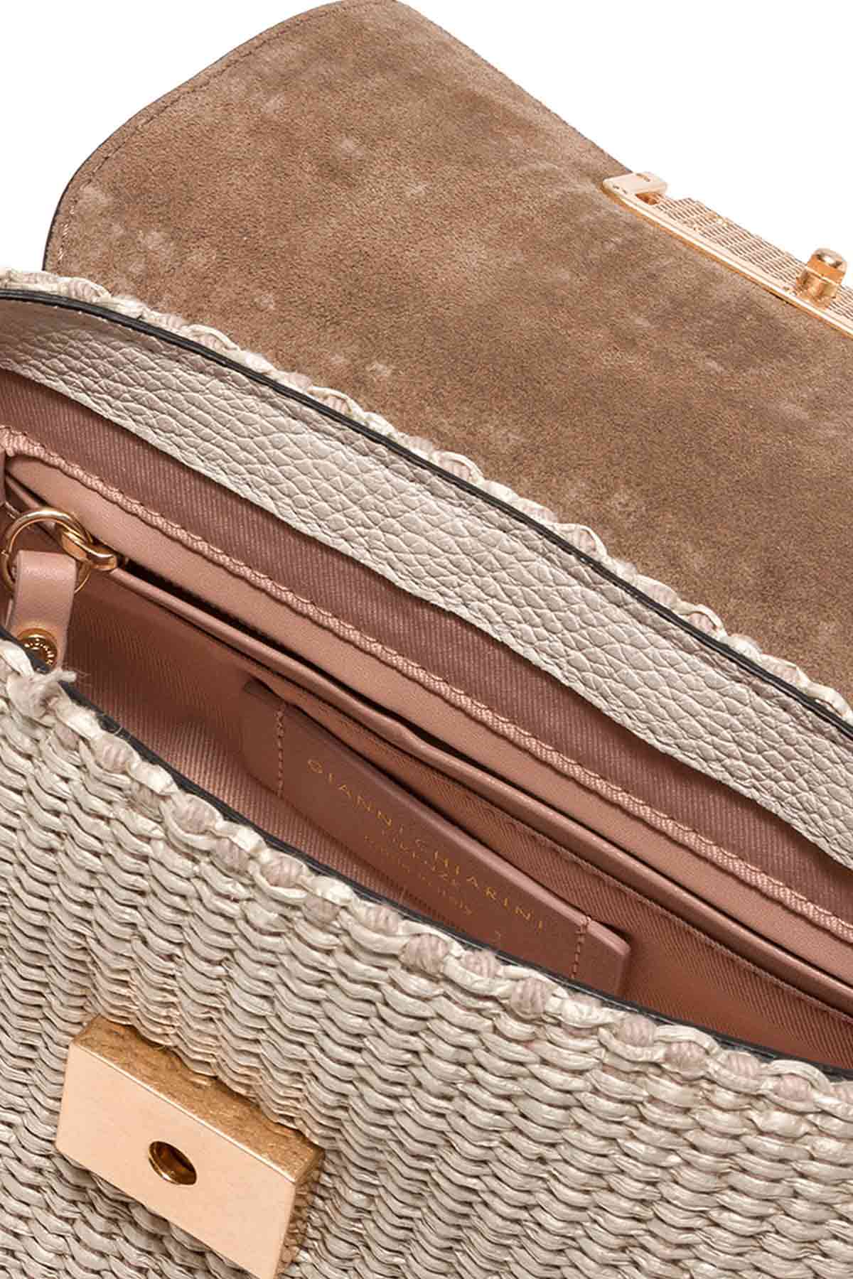 Gianni Chiarini Deri Kapaklı Hasır Örgü Rossella Çanta-Libas Trendy Fashion Store