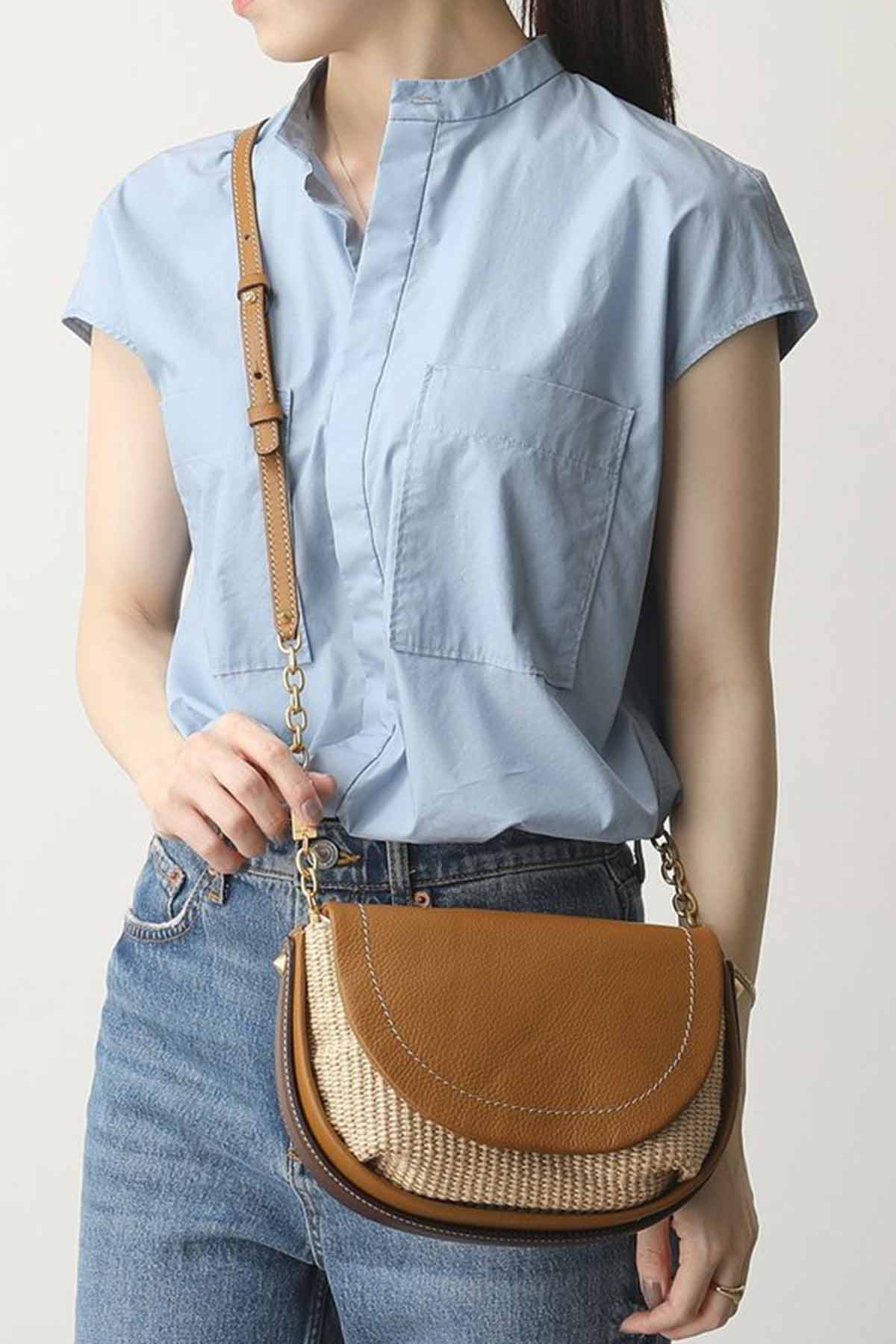 Gianni Chiarini Deri Kapaklı Hasır Örgü Diana Çanta-Libas Trendy Fashion Store