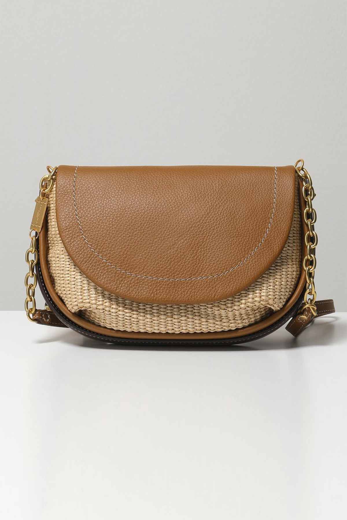 Gianni Chiarini Deri Kapaklı Hasır Örgü Diana Çanta-Libas Trendy Fashion Store