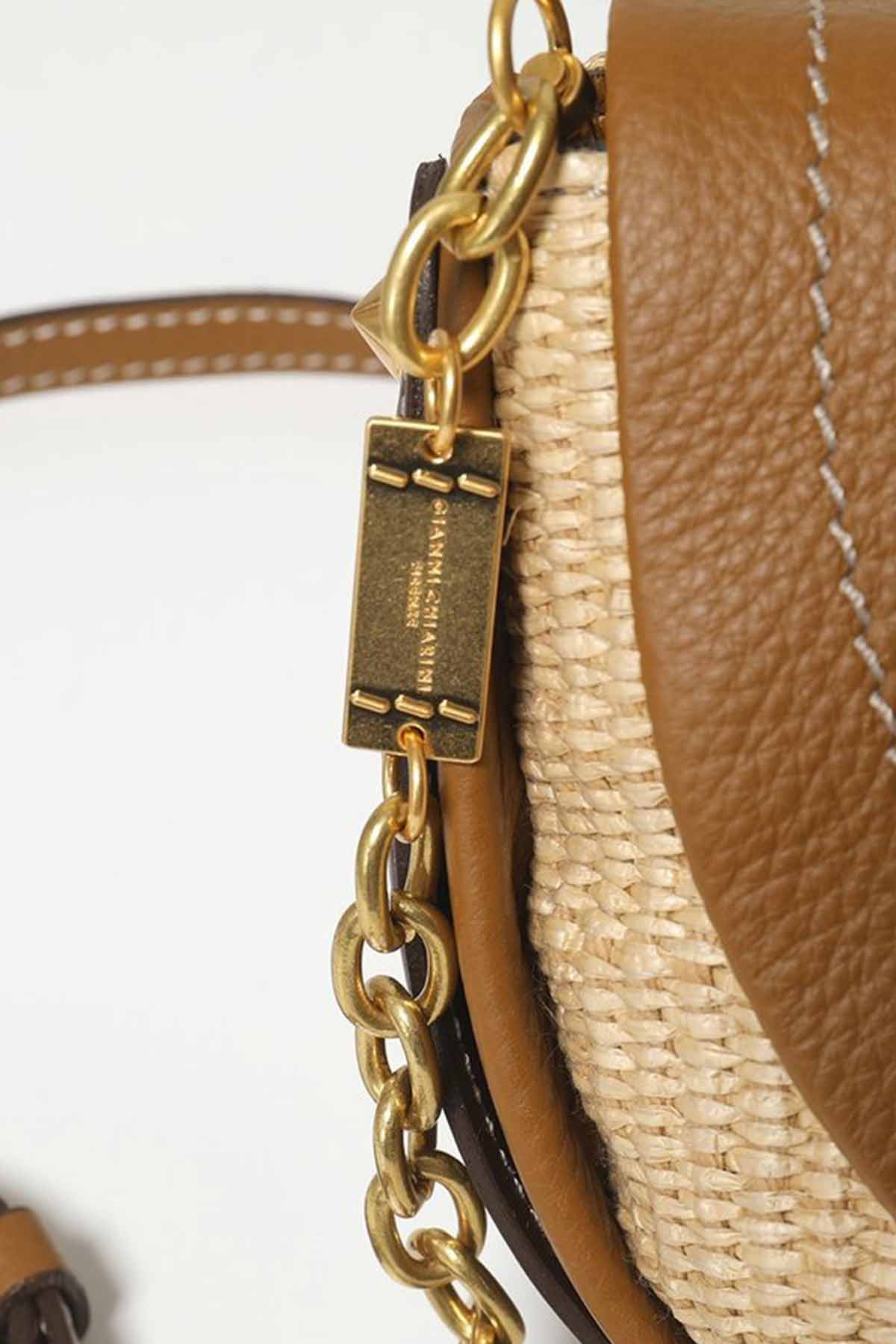 Gianni Chiarini Deri Kapaklı Hasır Örgü Diana Çanta-Libas Trendy Fashion Store