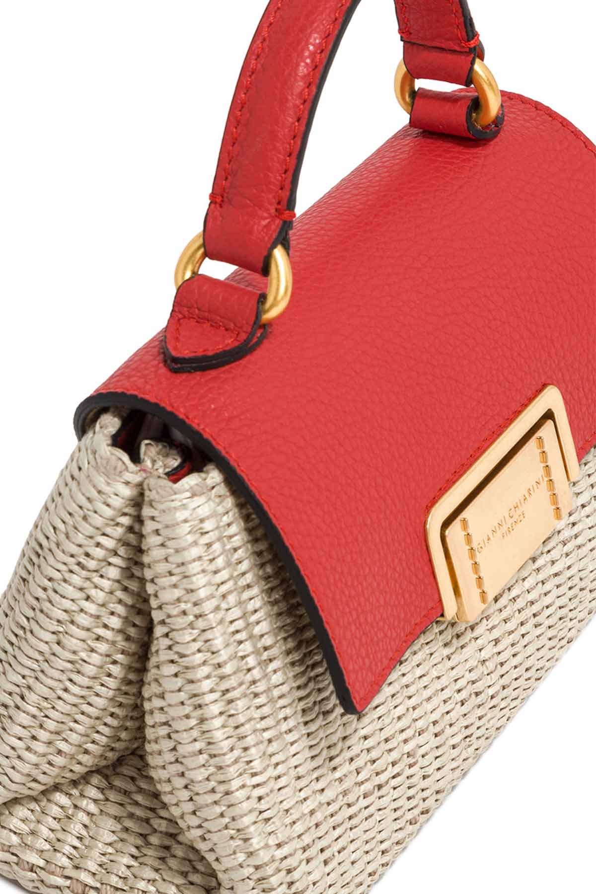 Gianni Chiarini Deri Kapaklı Hasır Örgü Rossella Çanta-Libas Trendy Fashion Store