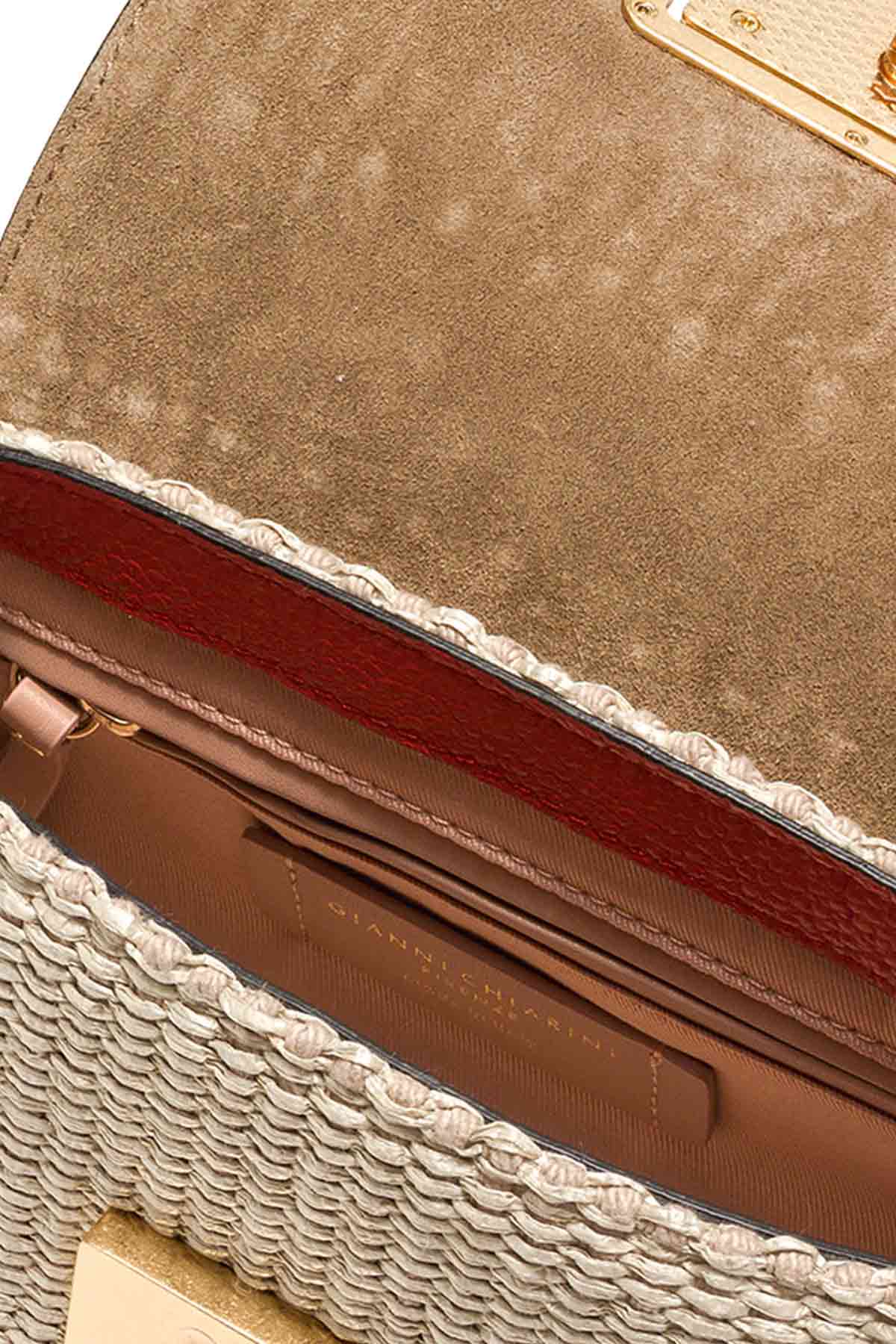 Gianni Chiarini Deri Kapaklı Hasır Örgü Rossella Çanta-Libas Trendy Fashion Store