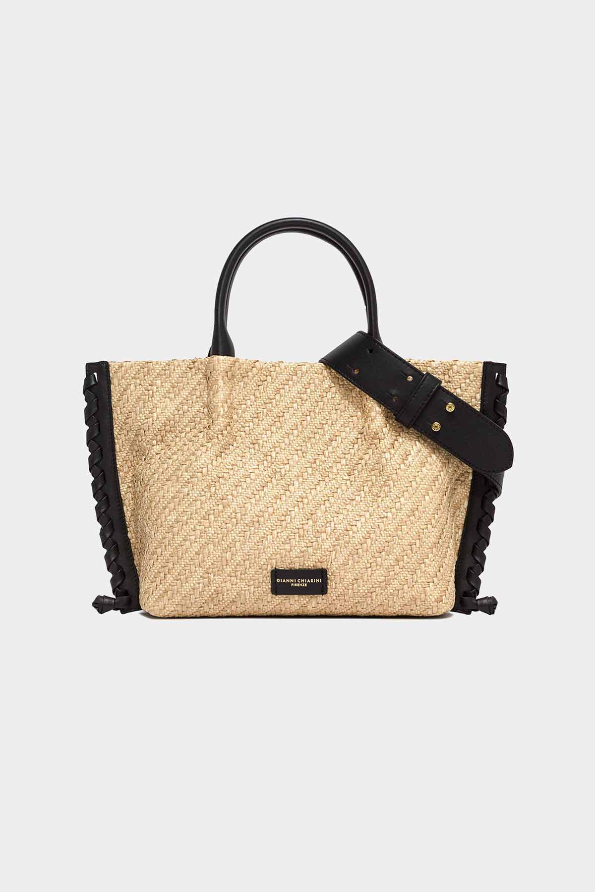 Gianni Chiarini Deri Detaylı Hasır Örgü Çanta-Libas Trendy Fashion Store