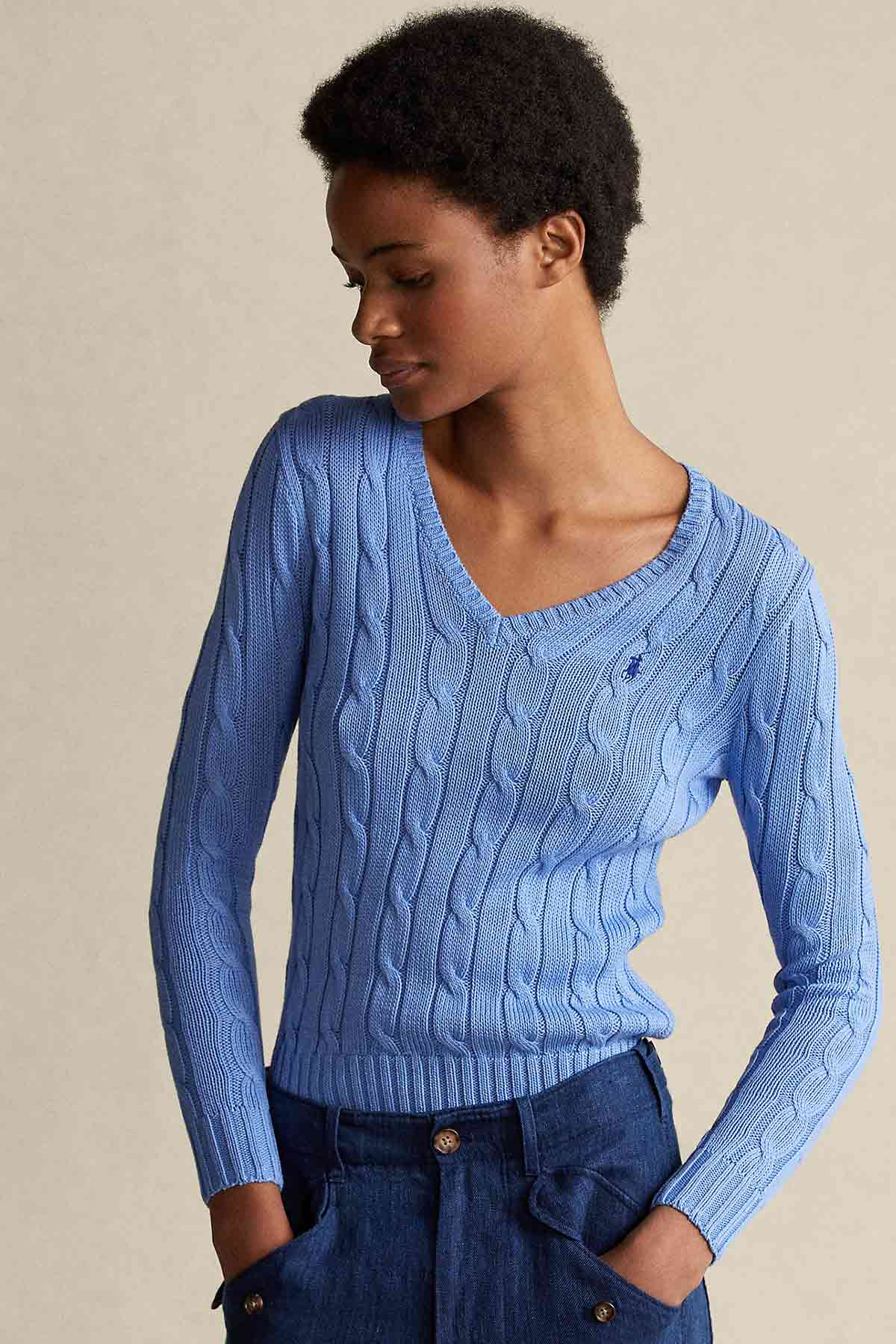 Polo Ralph Lauren Pima Cotton Slim Fit Saç Örgü Triko-Libas Trendy Fashion Store