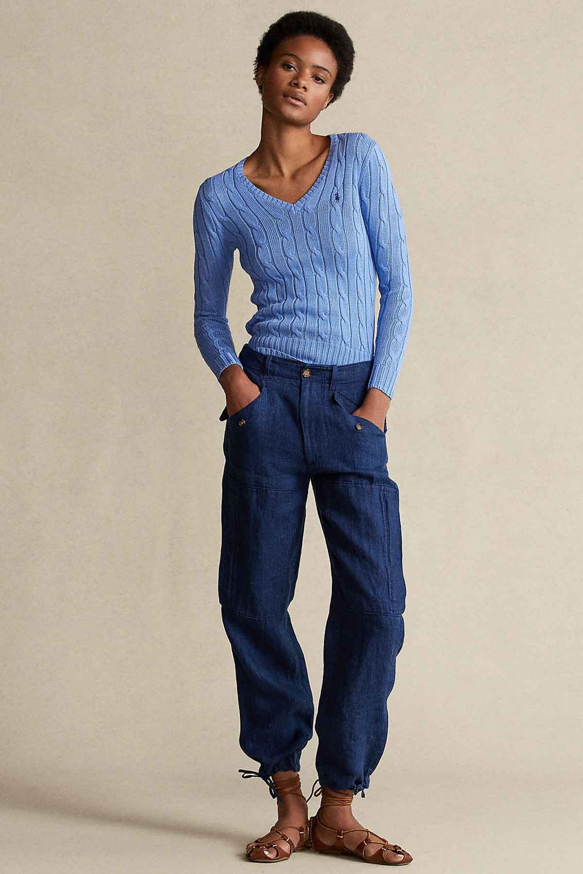 Polo Ralph Lauren Pima Cotton Slim Fit Saç Örgü Triko-Libas Trendy Fashion Store