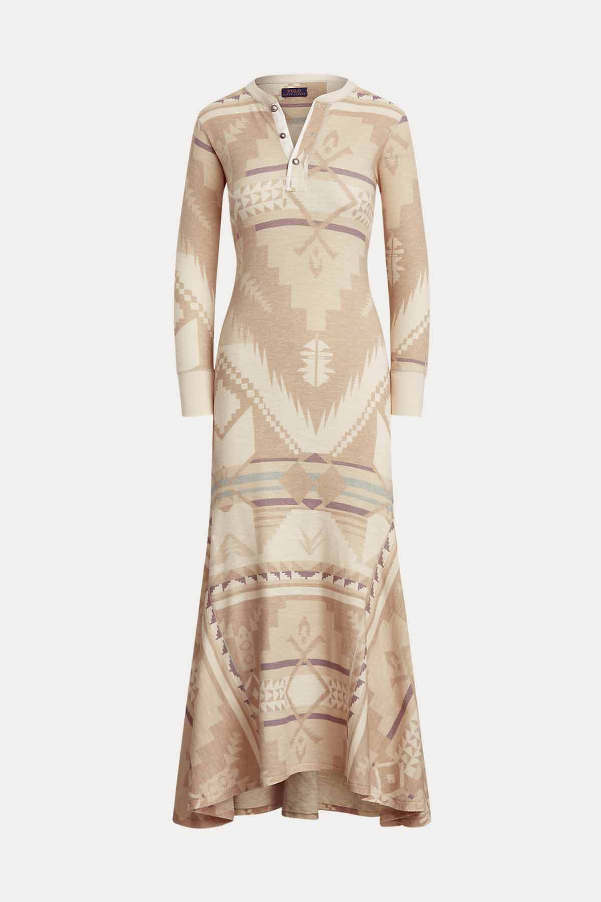 Polo Ralph Lauren Etnik Desenli Henley Maxi Elbise-Libas Trendy Fashion Store