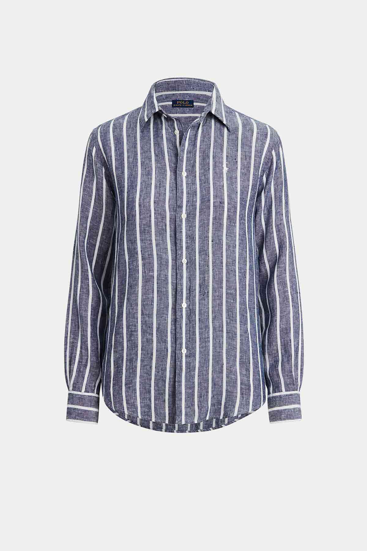 Polo Ralph Lauren Geniş Kesim Çizgili Keten Gömlek-Libas Trendy Fashion Store