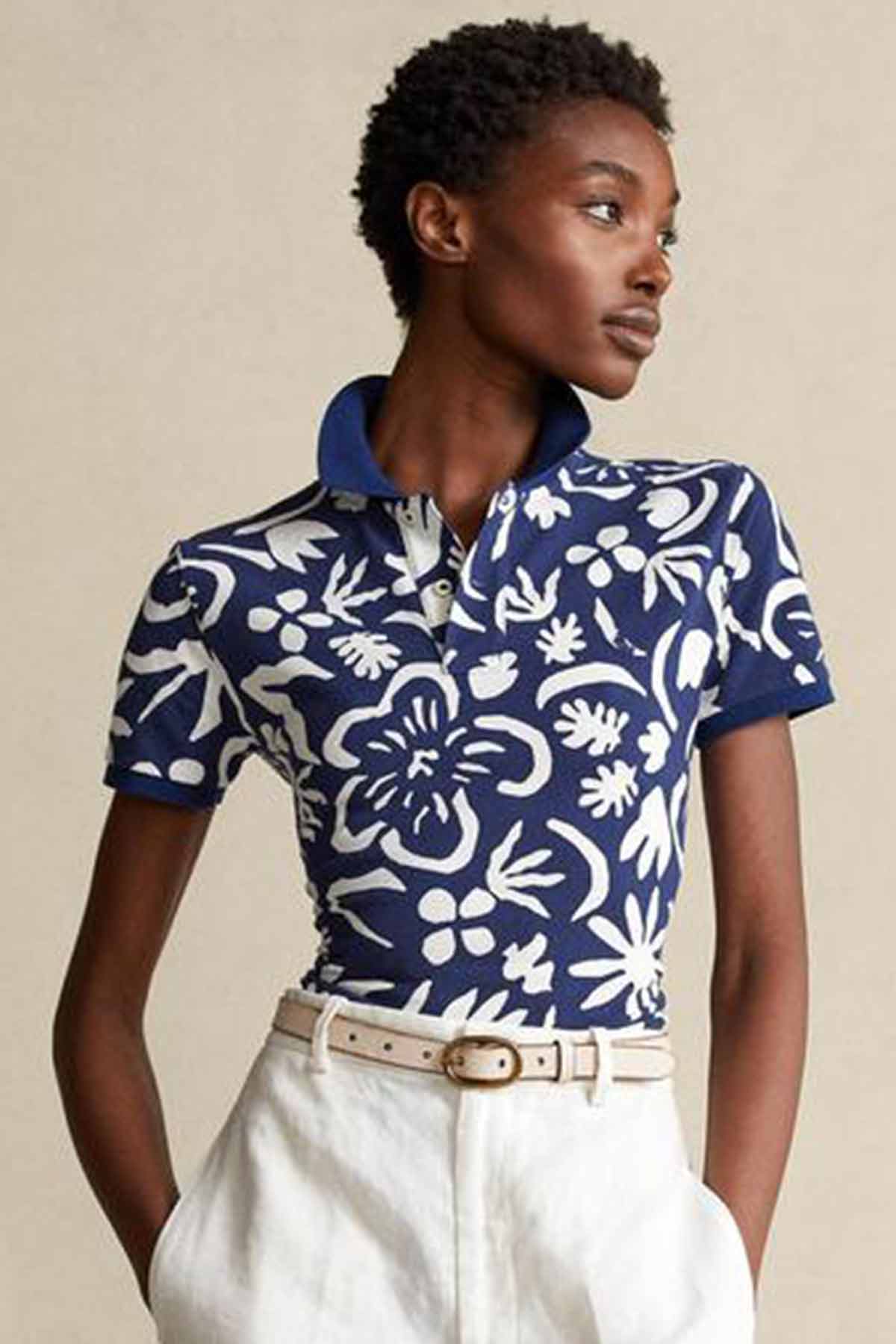 Polo Ralph Lauren Classic Fit Çiçek Desenli Polo Yaka T-shirt-Libas Trendy Fashion Store