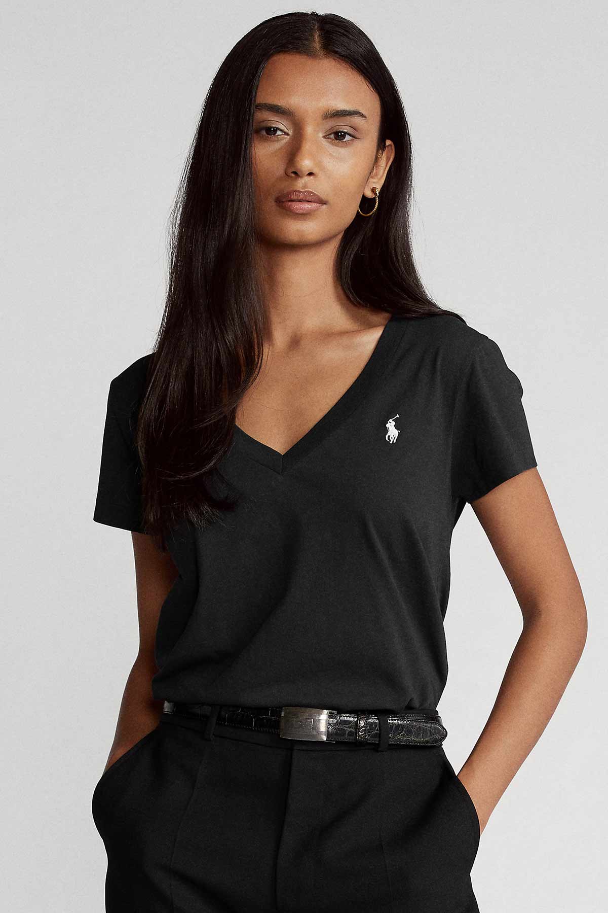 Polo Ralph Lauren Custom Fit V Yaka T-shirt-Libas Trendy Fashion Store