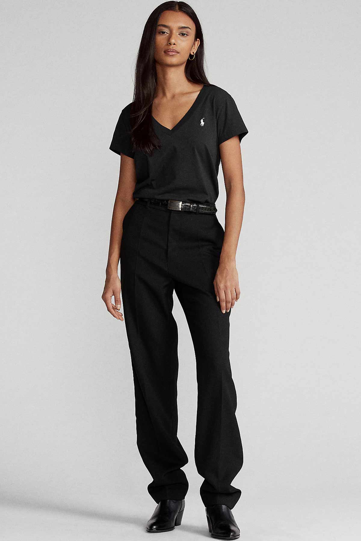 Polo Ralph Lauren Custom Fit V Yaka T-shirt-Libas Trendy Fashion Store